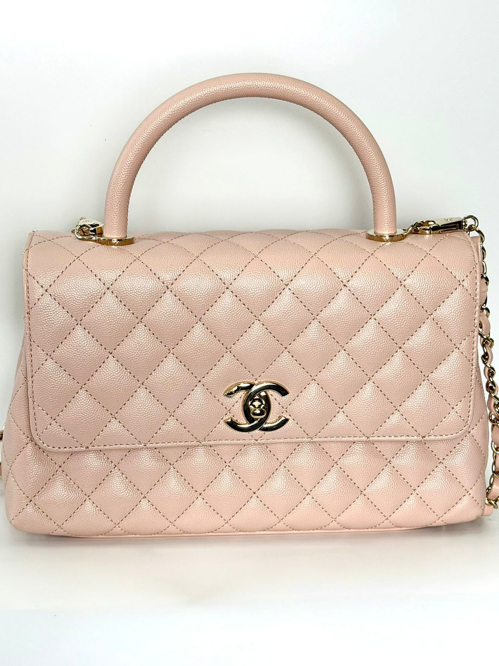 CHANEL COCO TOP HANDLE CAVIAR QUILTED MEDIUM FLAP BAG