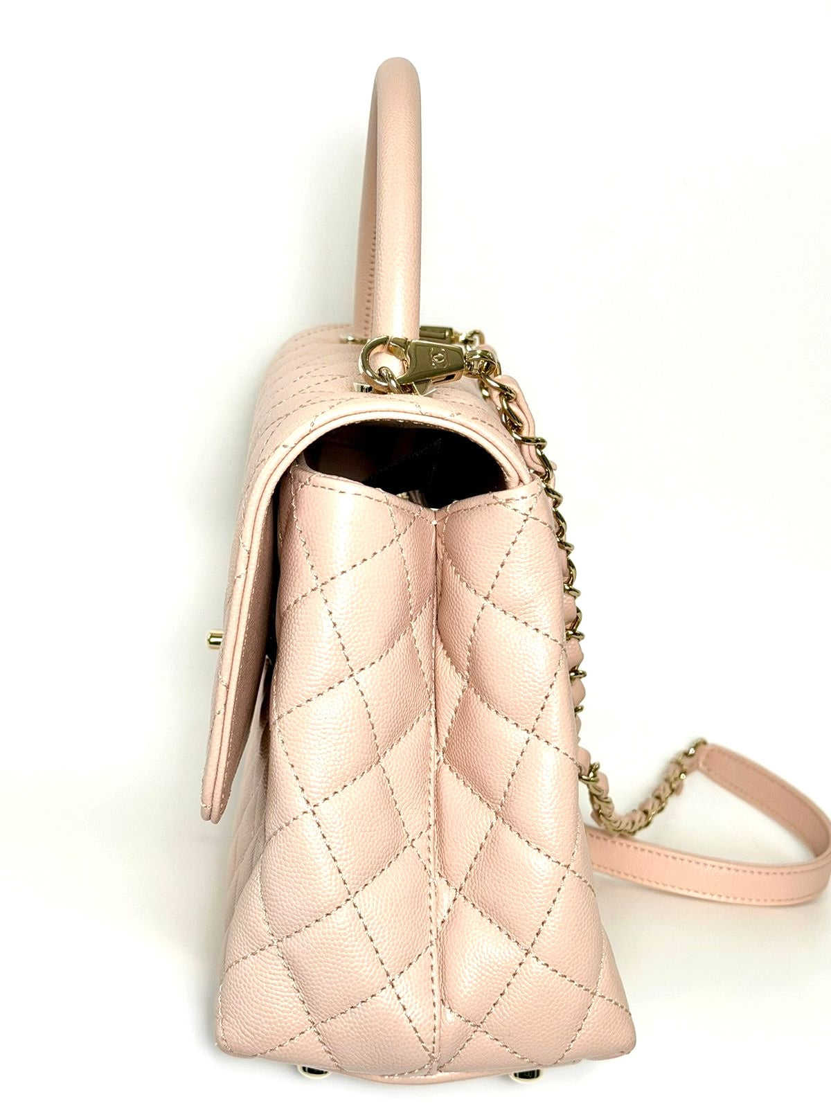 CHANEL COCO TOP HANDLE CAVIAR QUILTED MEDIUM FLAP BAG