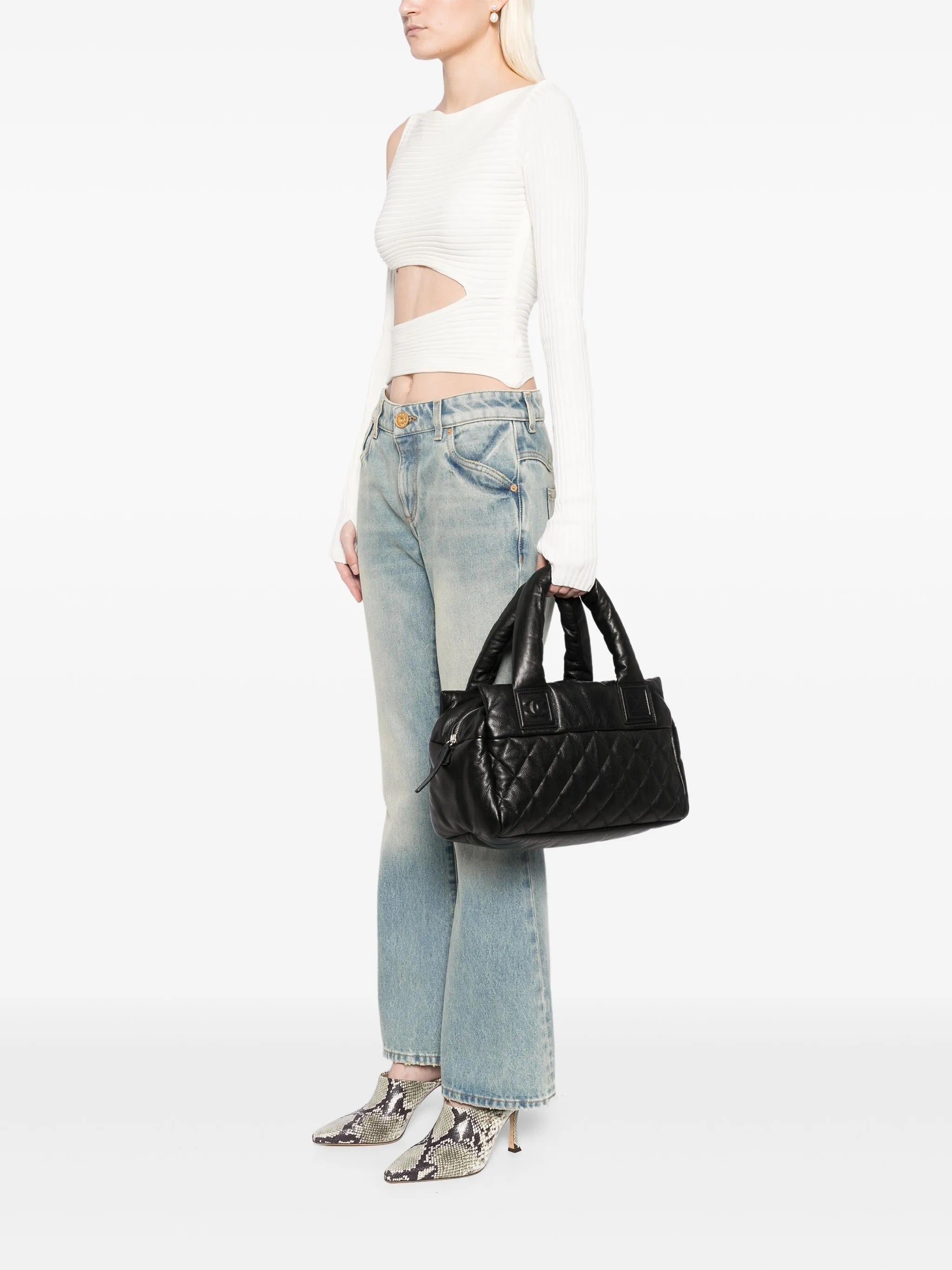 CHANEL NYLON COCO COCOON ZIPPED TOTE BAG