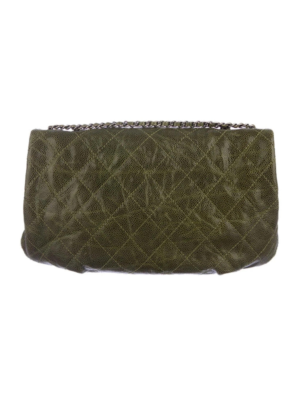 CHANEL VINTAGE CAVIAR CRUMPLED LEATHER MED CC CRAVE FLAP BAG