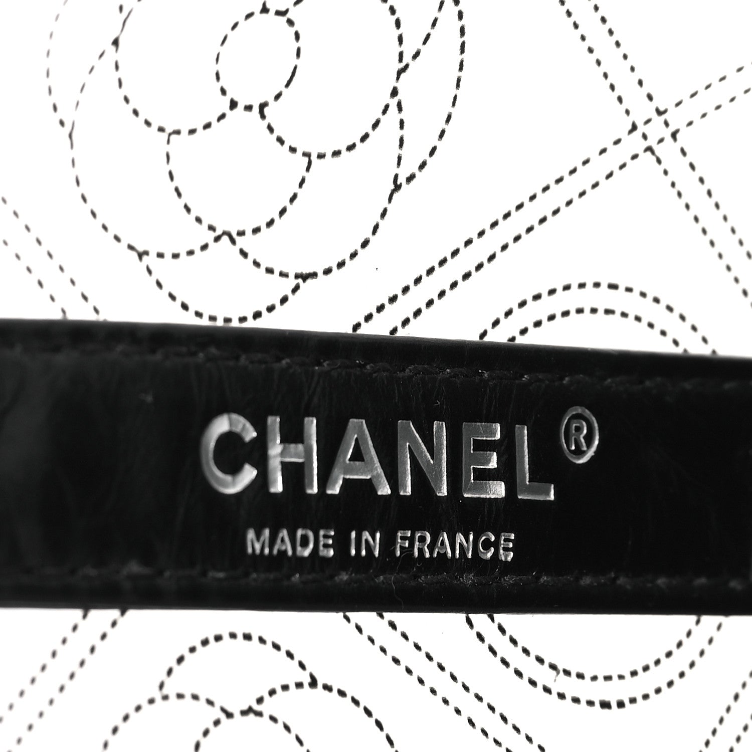 CHANEL CRUMPLED CALFSKIN PVC CAMELLIA BUCKET BAG