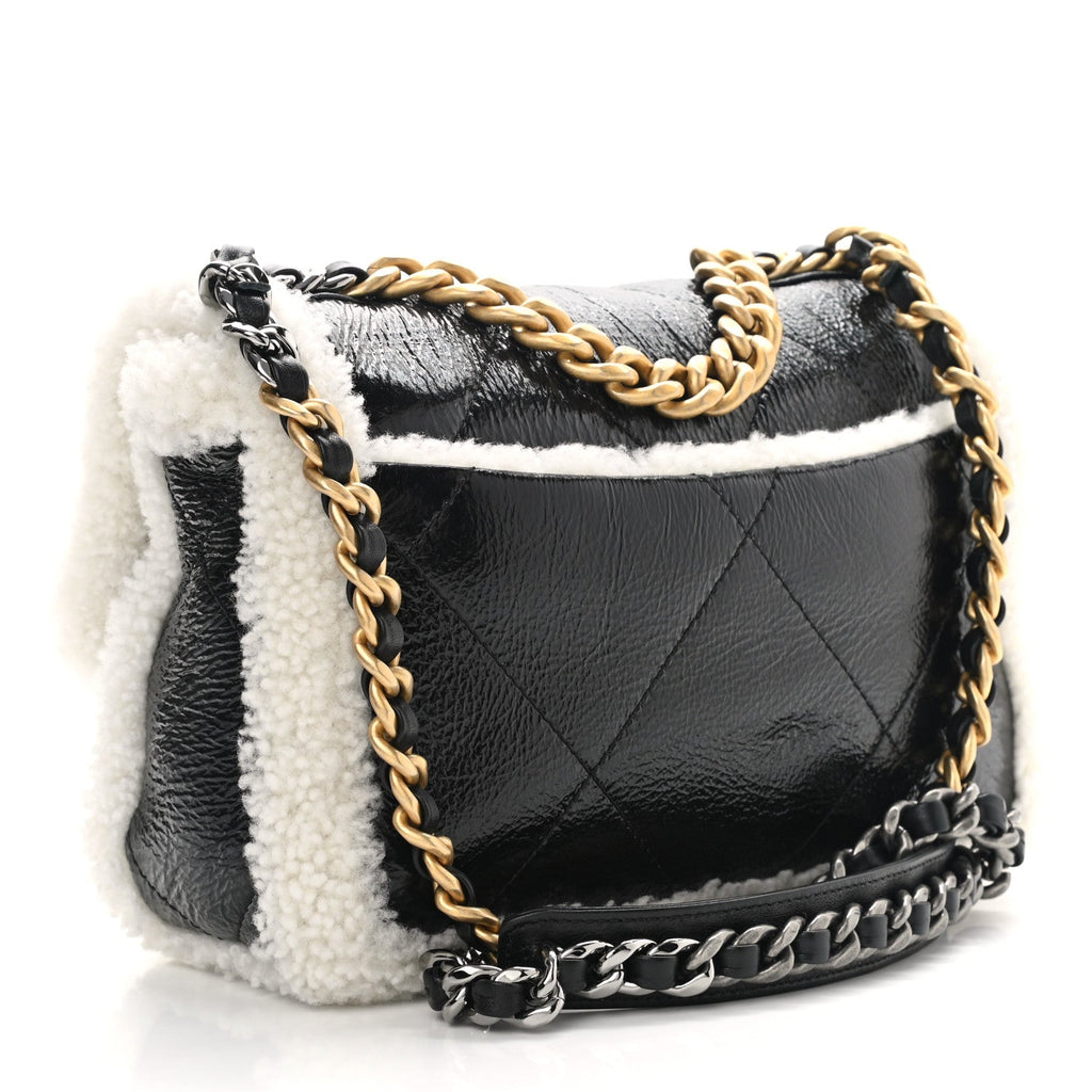 CHANEL 2021 SHEARLING MEDIUM 19 FLAP BAG