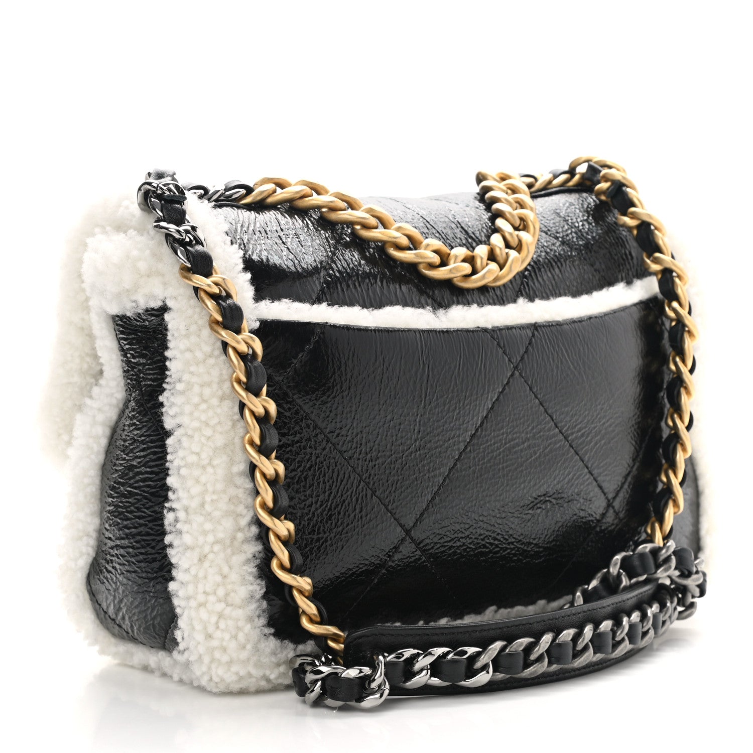 CHANEL 2021 SHEARLING MEDIUM 19 FLAP BAG