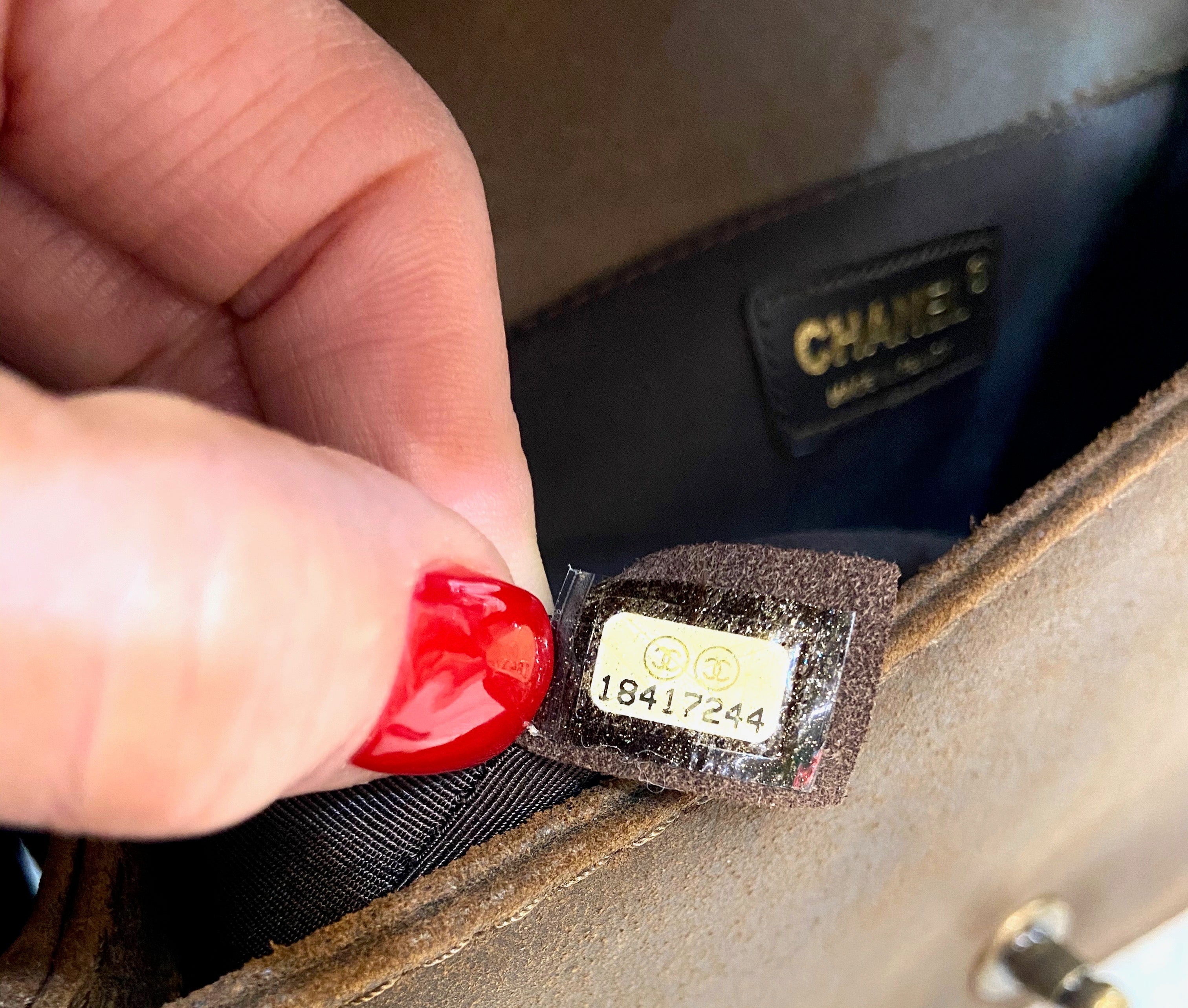 CHANEL DISTRESSED NUBUCK QUILTED MED BOY FLAP BAG