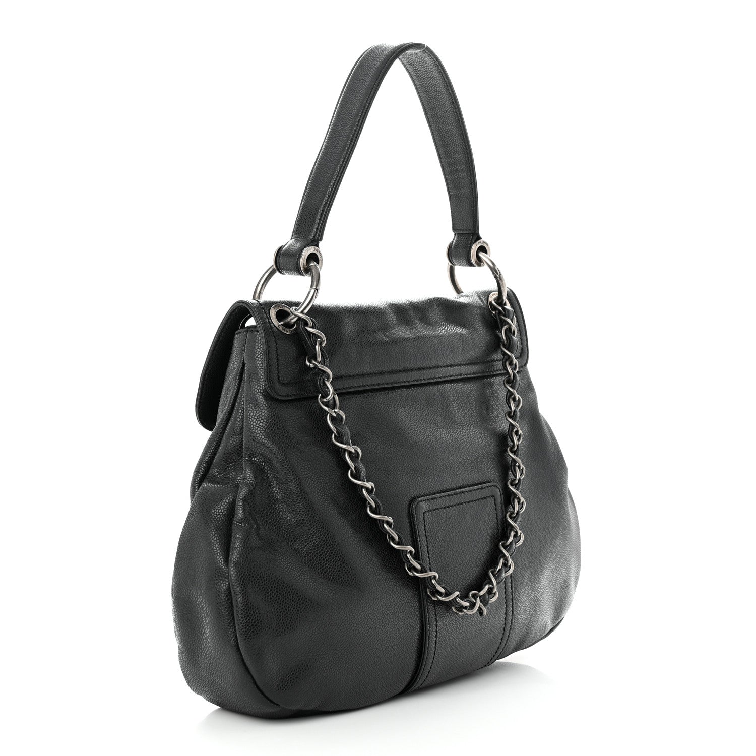 CHANEL GLAZED CAVIAR COCO RIDER FLAP BAG