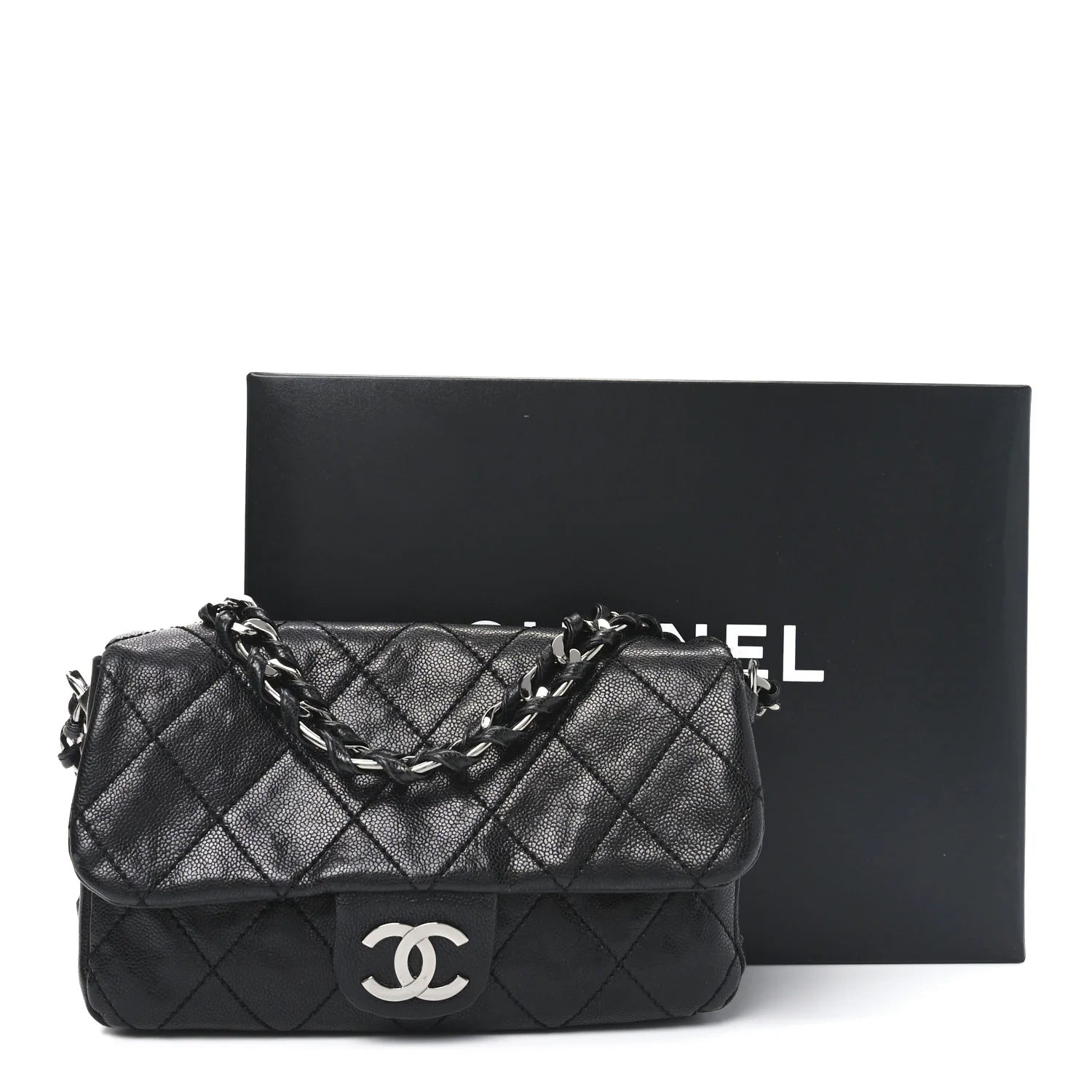 CHANEL GLAZED CAVIAR QUILTED MODERN CHAIN BAG