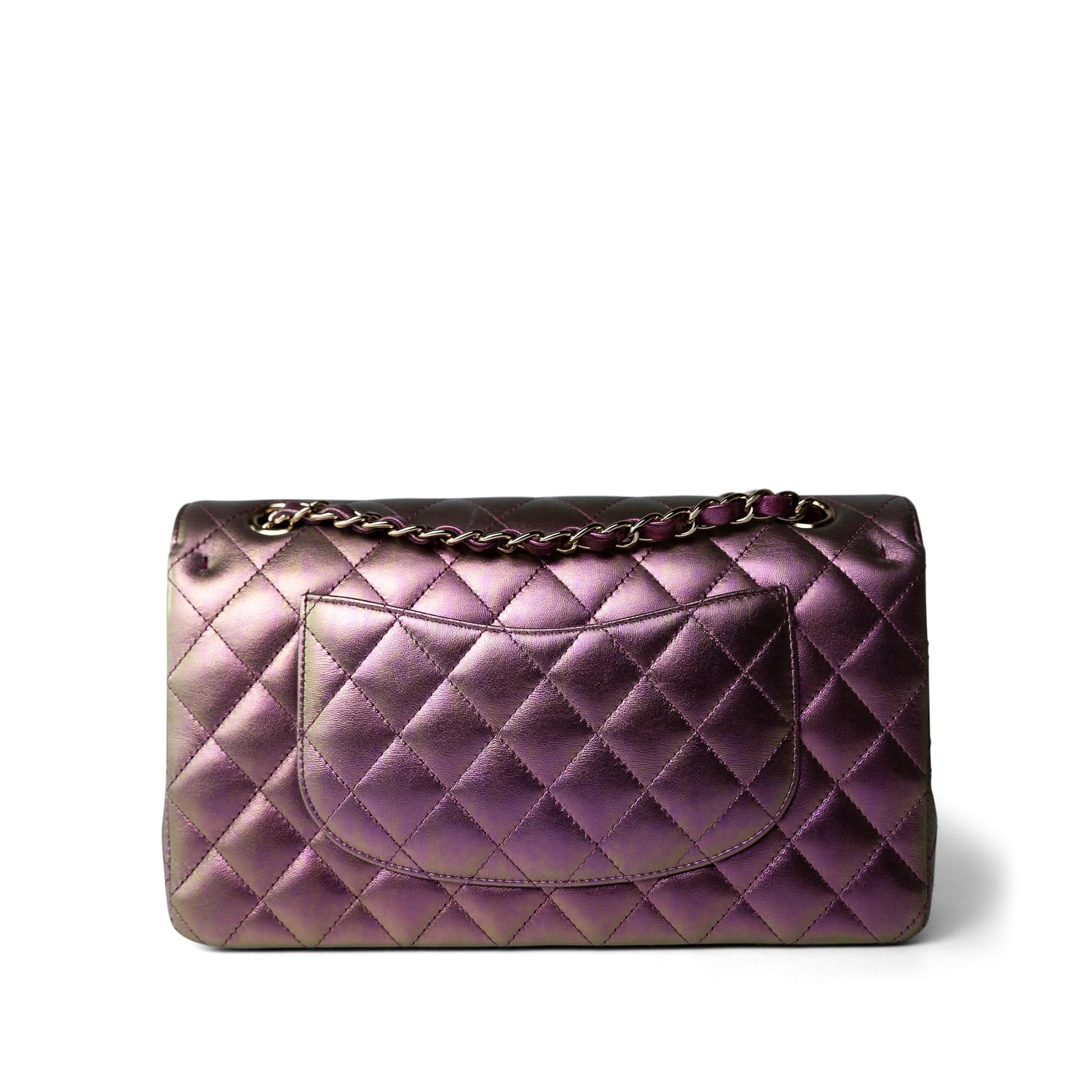 CHANEL IRIDESCENT MEDIUM QUILTED LAMBSKIN DOUBLE FLAP BAG