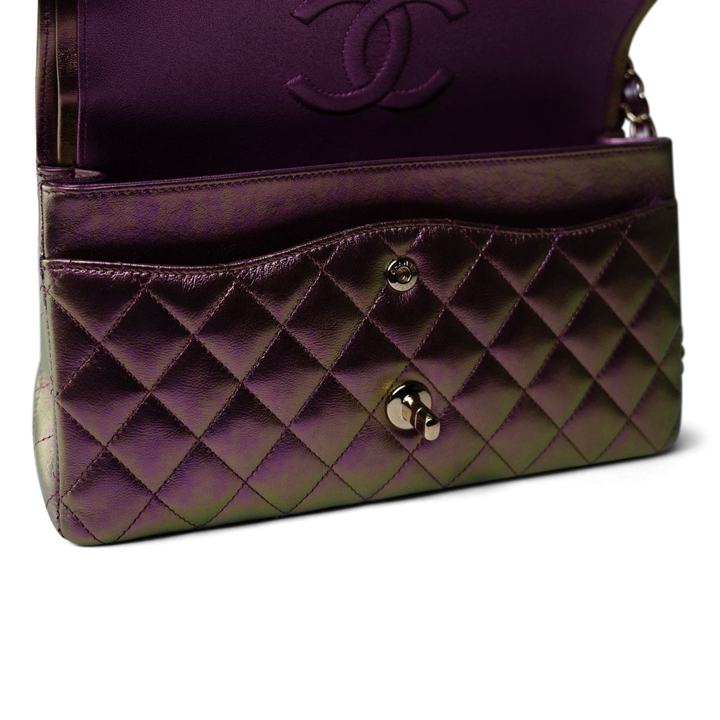CHANEL IRIDESCENT MEDIUM QUILTED LAMBSKIN DOUBLE FLAP BAG