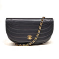 CHANEL LAMBSKIN LEATHER HALF MOON SHOULDER BAG