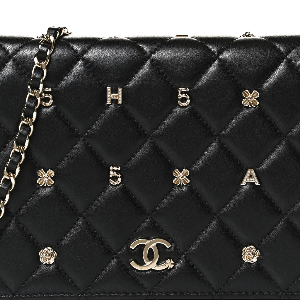 CHANEL CC TIMELESS QUILTED LAMBSKIN LUCKY CHARMS WALLET ON A CHAIN