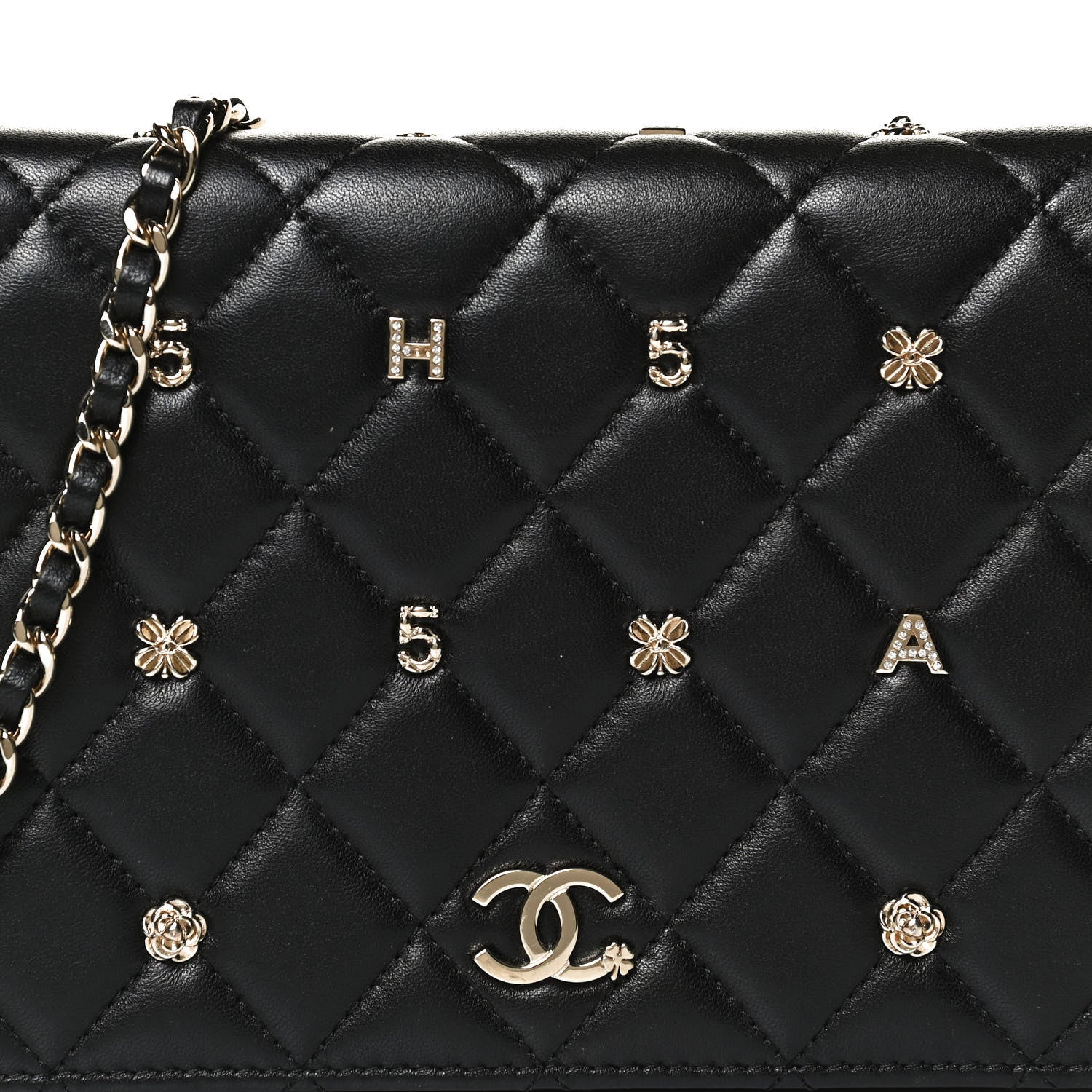 CHANEL CC TIMELESS QUILTED LAMBSKIN LUCKY CHARMS WALLET ON A CHAIN