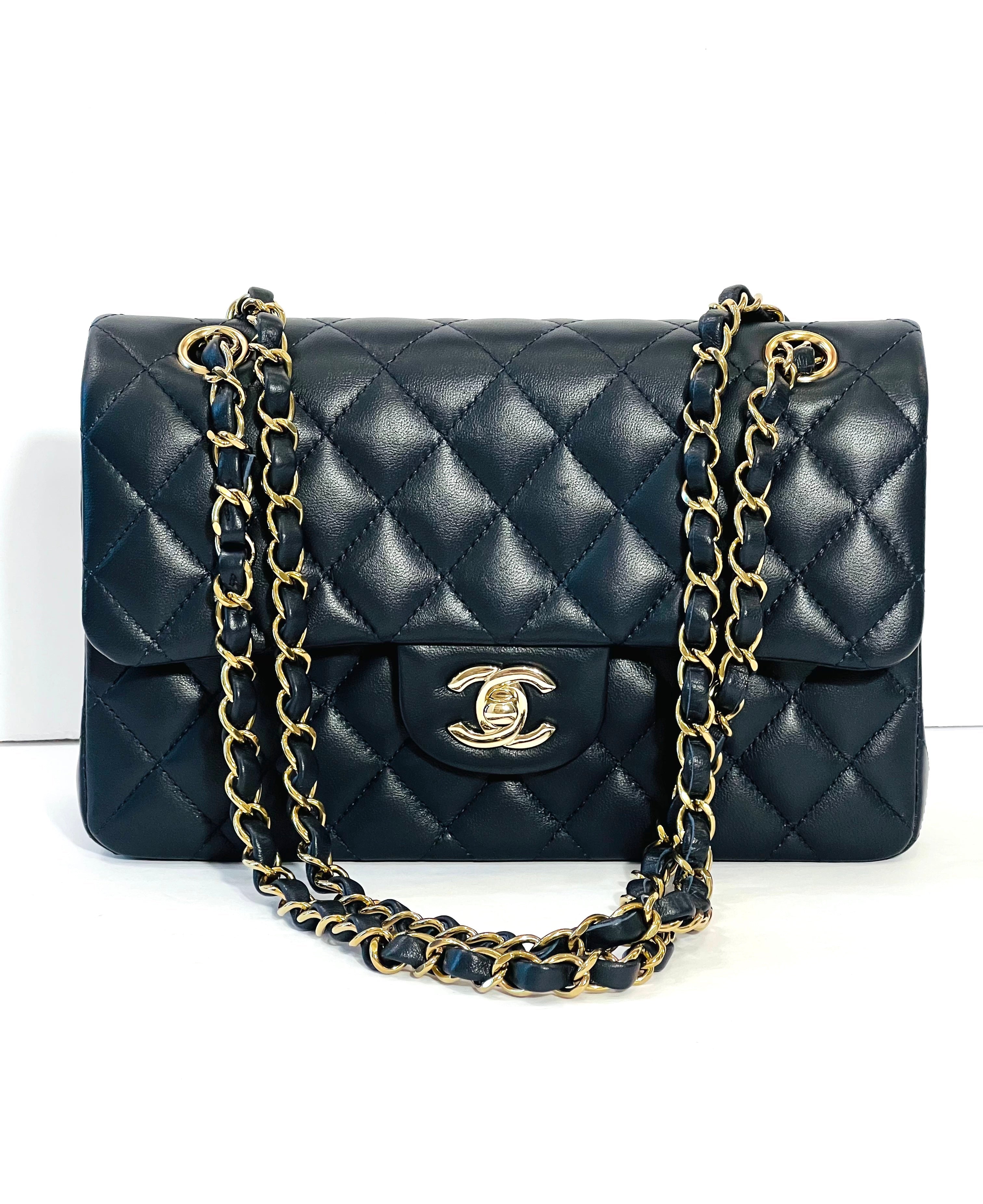CHANEL QUILTED LAMBSKIN SMALL DOUBLE FLAP SHOULDER BAG
