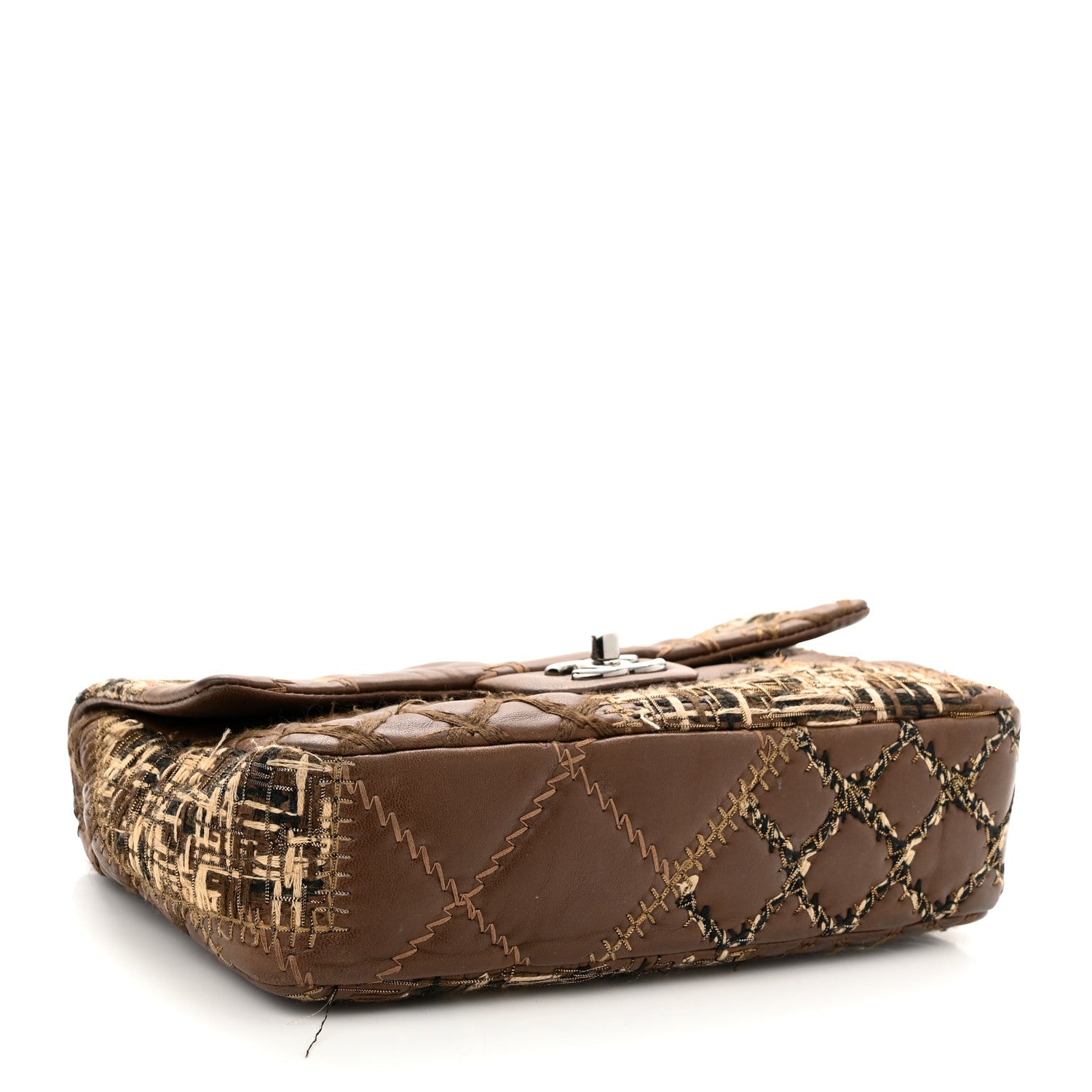 CHANEL LAMBSKIN PATCH STITCHED QUILTED MEDIUM FLAP BAG