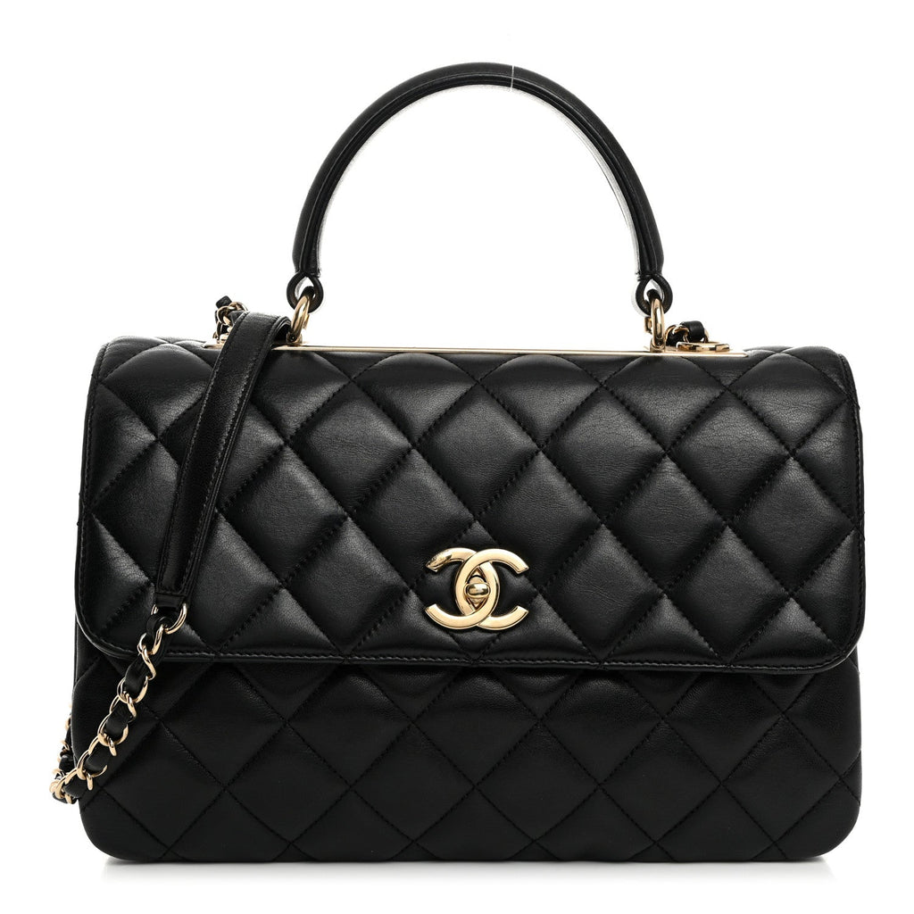 CHANEL QUILTED LAMBSKIN MEDIUM TRENDY CC HANDLE FLAP BAG