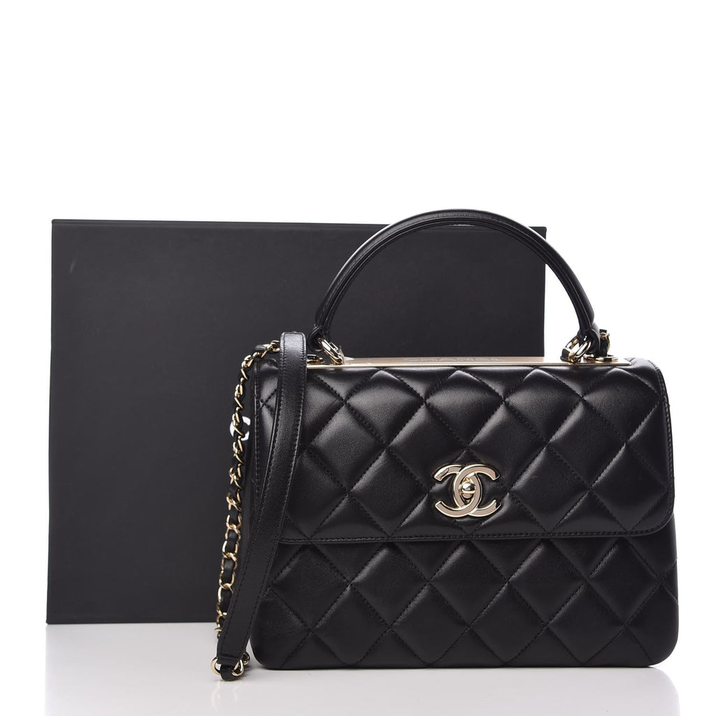 CHANEL QUILTED LAMBSKIN MEDIUM TRENDY CC HANDLE FLAP BAG