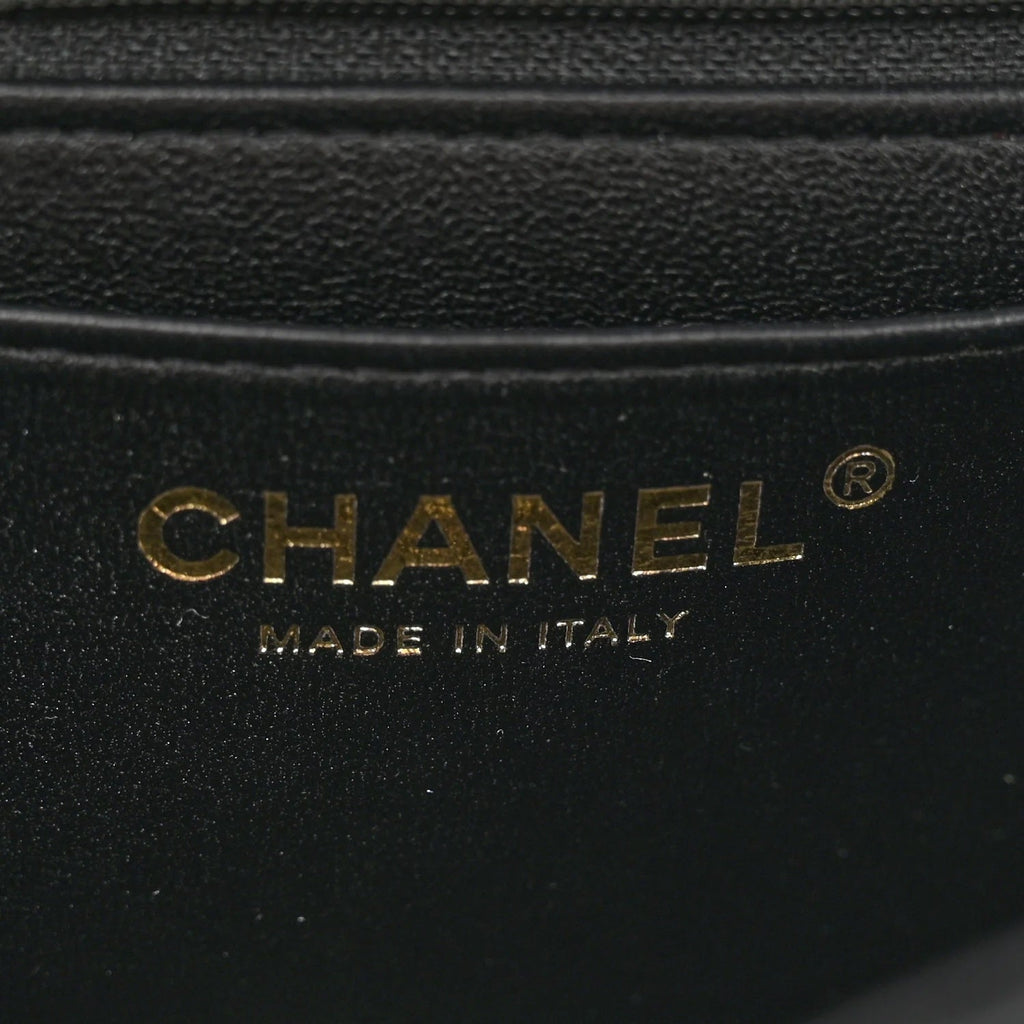 CHANEL LAMBSKIN QUILTED MINI TOP HANDLE FLAP BAG