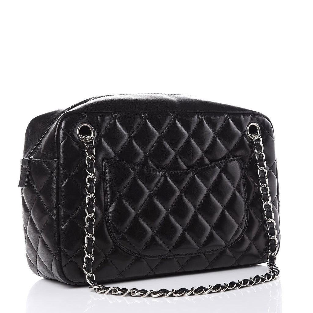 CHANEL CC QUILTED LAMBSKIN LARGE CAMERA BAG