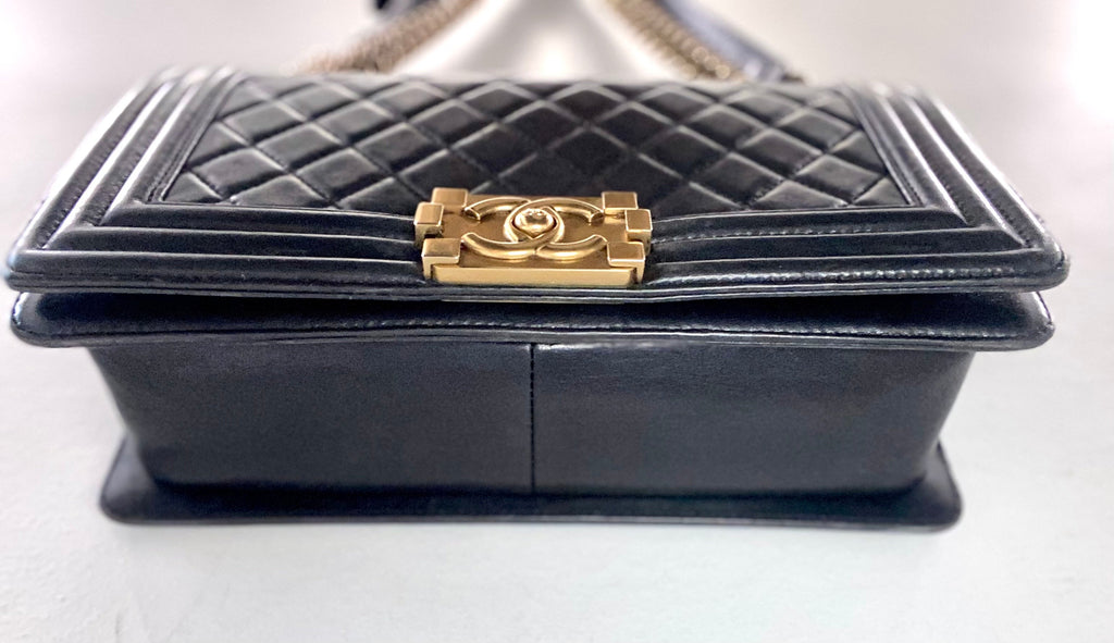 CHANEL LAMBSKIN QUILTED MEDIUM BOY FLAP BAG