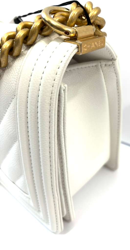 CHANEL CHEVRON QUILTED CAVIAR MEDIUM BOY BAG