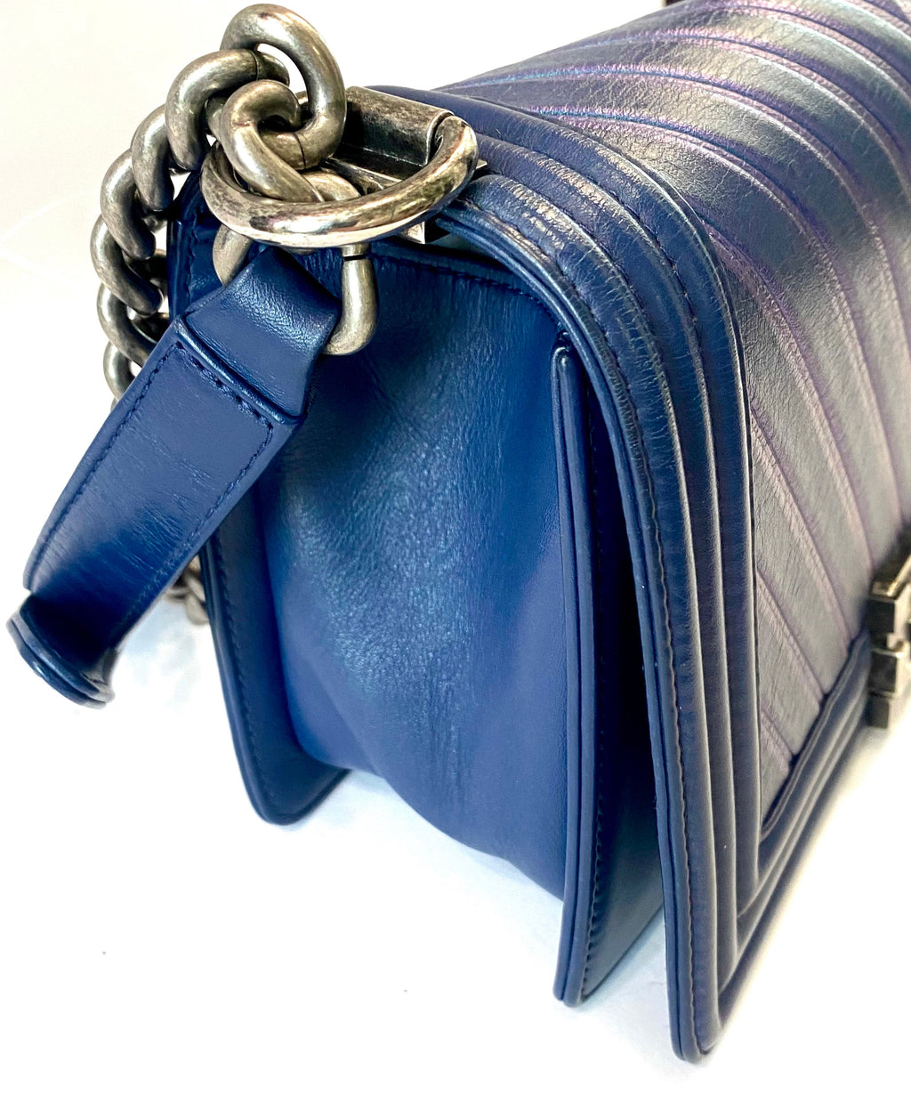CHANEL HOLOGRAPHIC CHEVRON LAMBSKIN MEDIUM BOY BAG