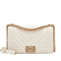 CHANEL CHEVRON QUILTED CAVIAR MEDIUM BOY BAG