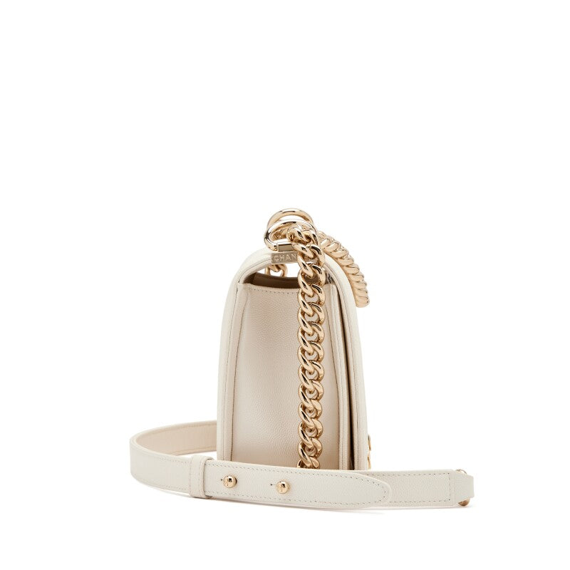 CHANEL CHEVRON QUILTED CAVIAR MEDIUM BOY BAG