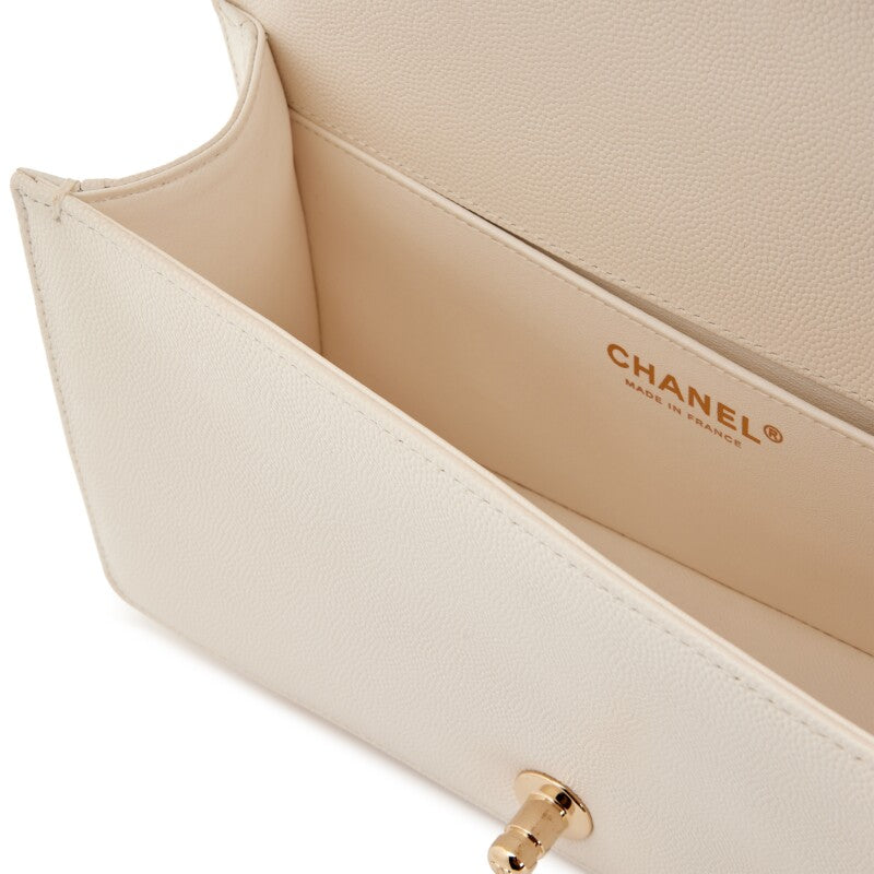 CHANEL CHEVRON QUILTED CAVIAR MEDIUM BOY BAG