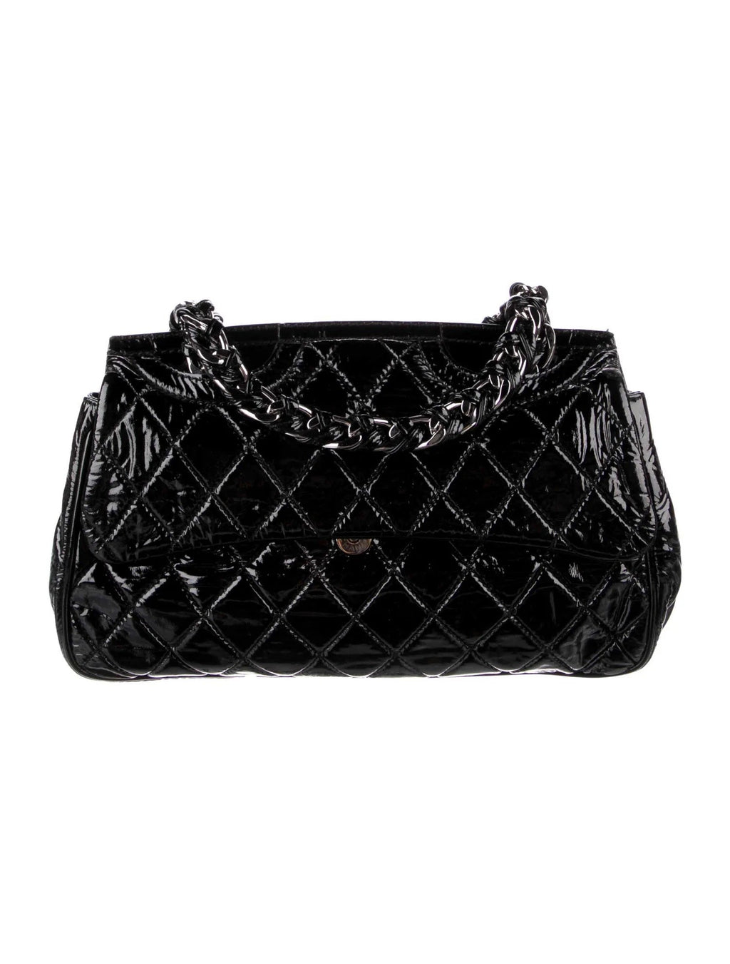 CHANEL QUILTED PATENT LEATHER DAY GLO FLAP BAG