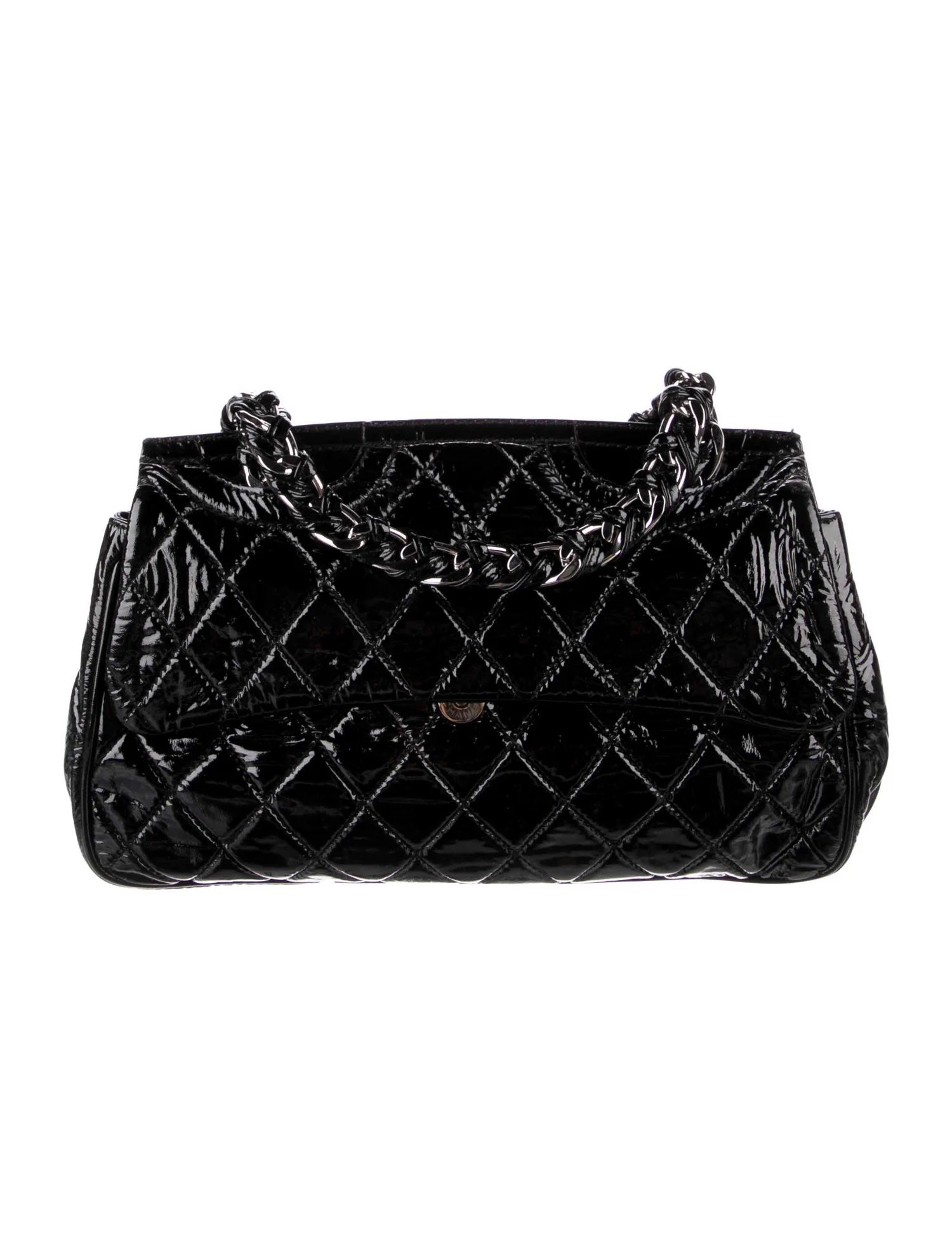 CHANEL QUILTED PATENT LEATHER DAY GLO FLAP BAG