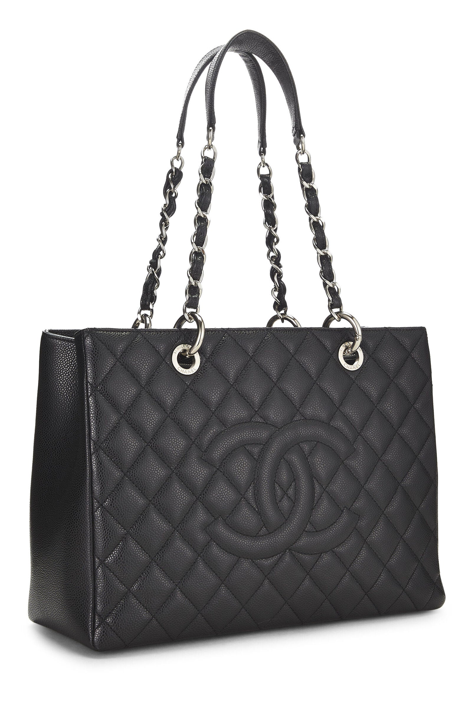 CHANEL QUILTED CAVIAR GRAND SHOPPING TOTE BAG GST