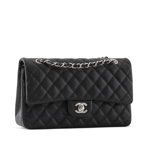 CHANEL CLASSIC QUILTED CAVIAR LEATHER DOUBLE FLAP BAG