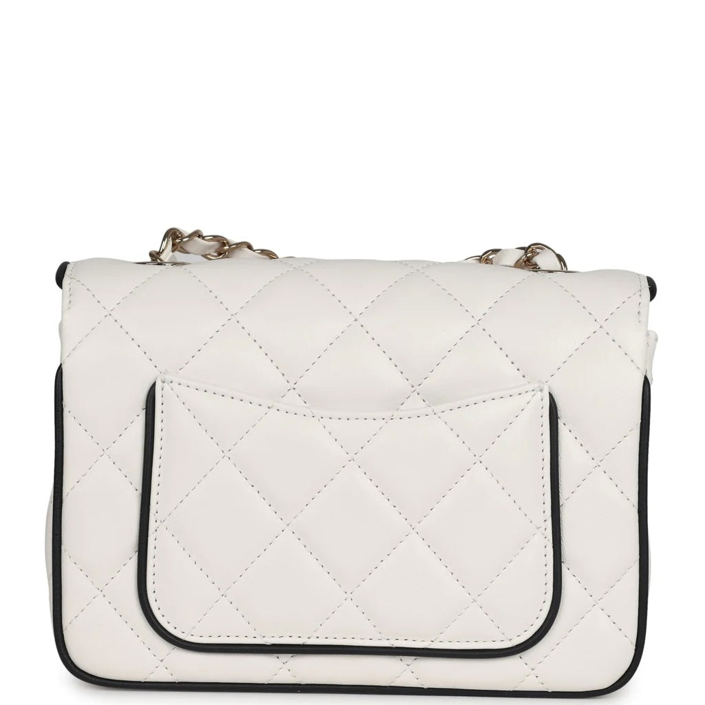CHANEL QUILTED LAMBSKIN MINI GRAPHIC FRAME FLAP BAG