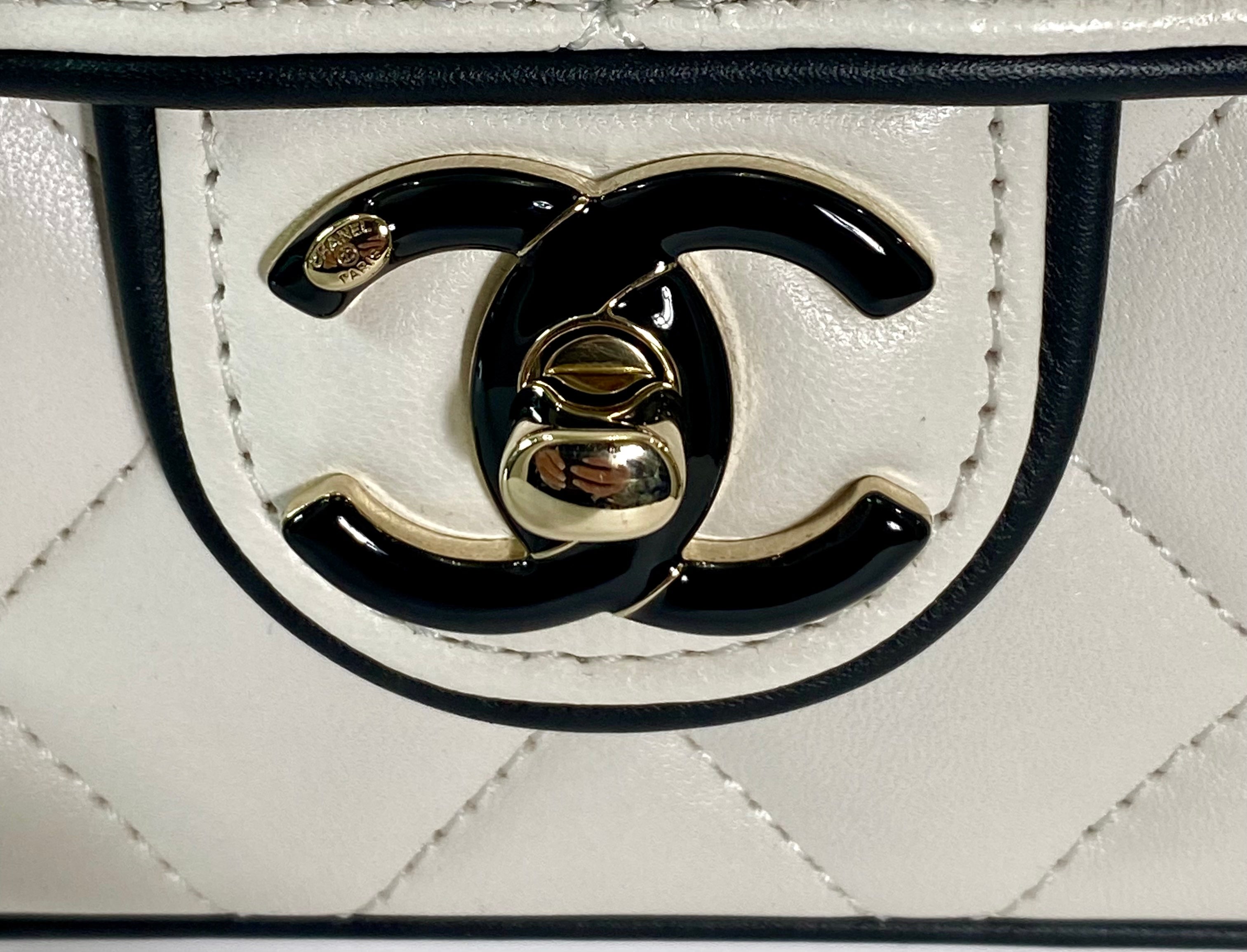 CHANEL QUILTED LAMBSKIN MINI GRAPHIC FRAME FLAP BAG