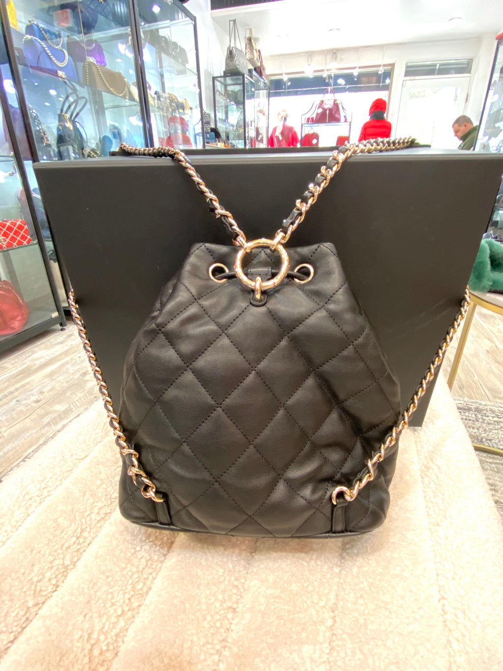 CHANEL 2023 QUILTED LAMBSKIN DUMA SMALL BACKPACK
