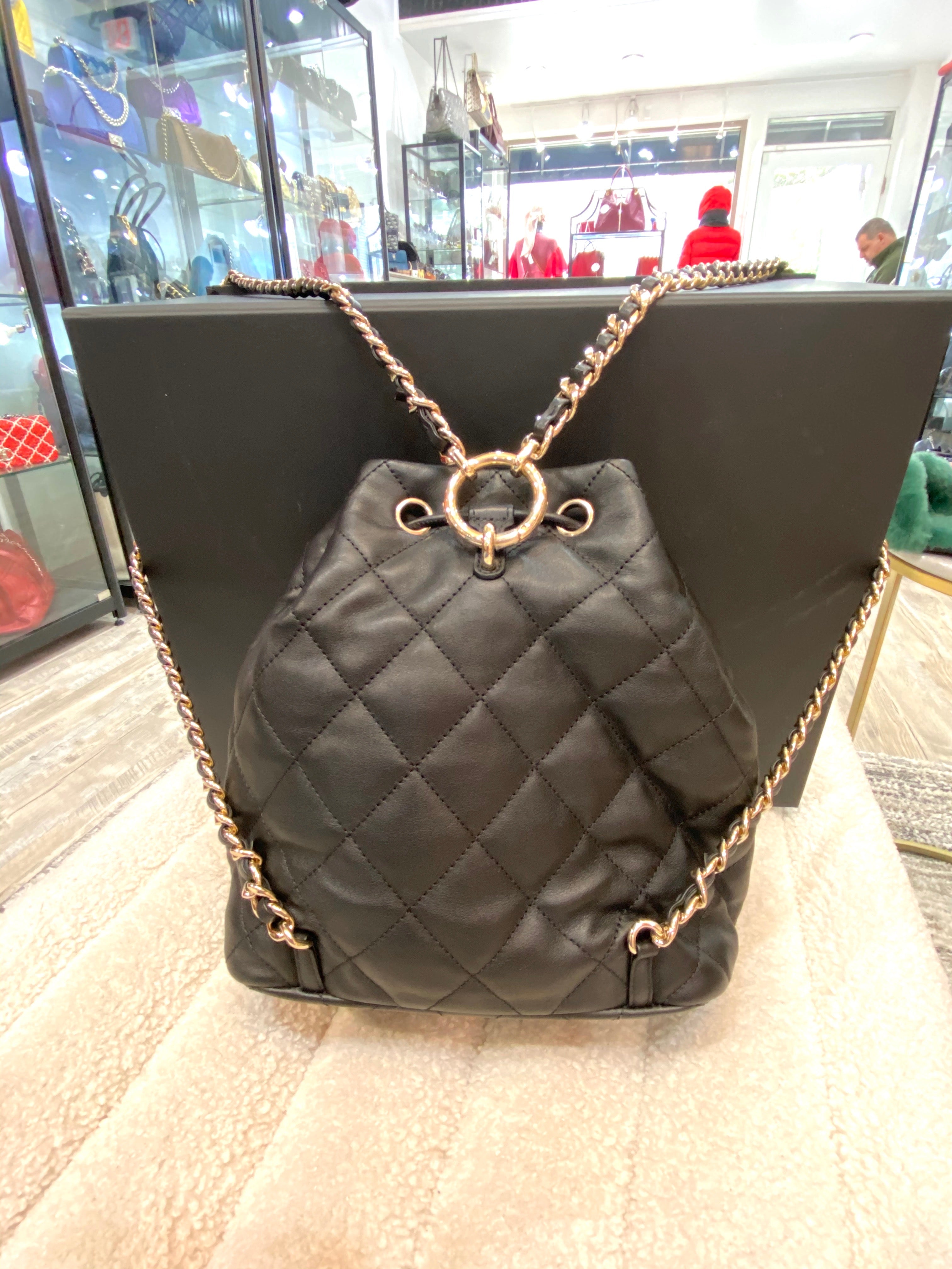 CHANEL 2023 QUILTED LAMBSKIN DUMA SMALL BACKPACK