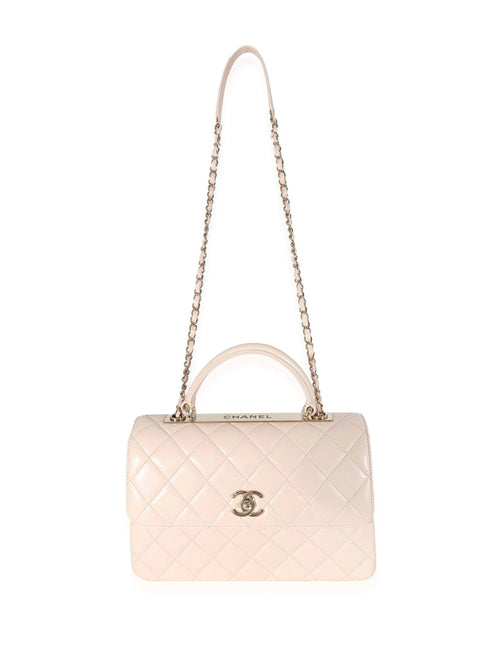 CHANEL QUILTED LAMBSKIN SMALL TRENDY CC HANDLE FLAP BAG PALE PINK