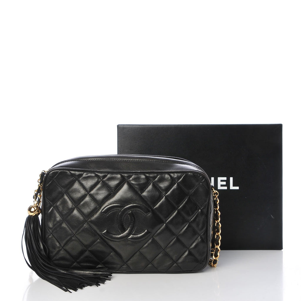 CHANEL TIMELESS QUILTED LAMBSKIN SMALL TASSEL CAMERA BAG