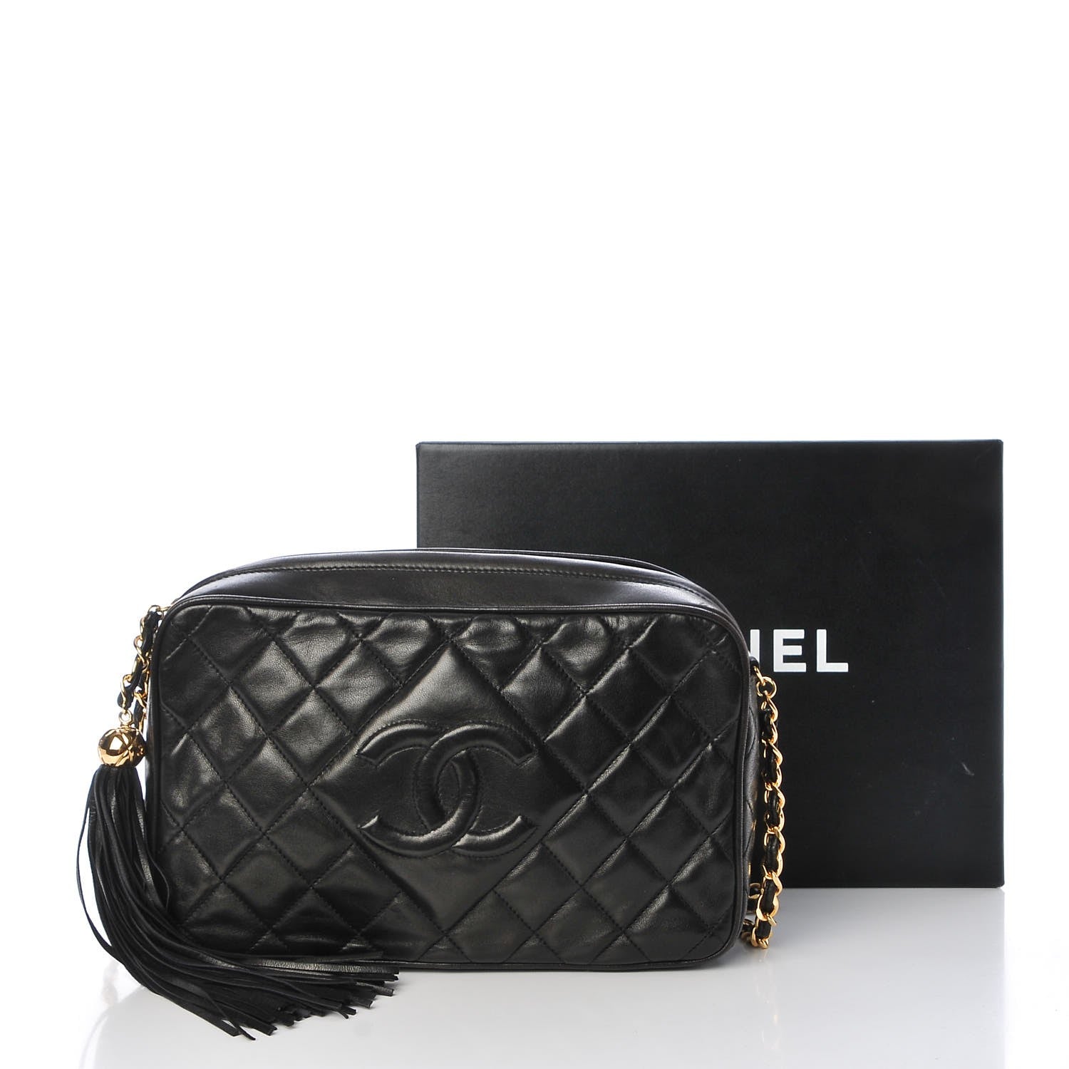 CHANEL TIMELESS QUILTED LAMBSKIN SMALL TASSEL CAMERA BAG