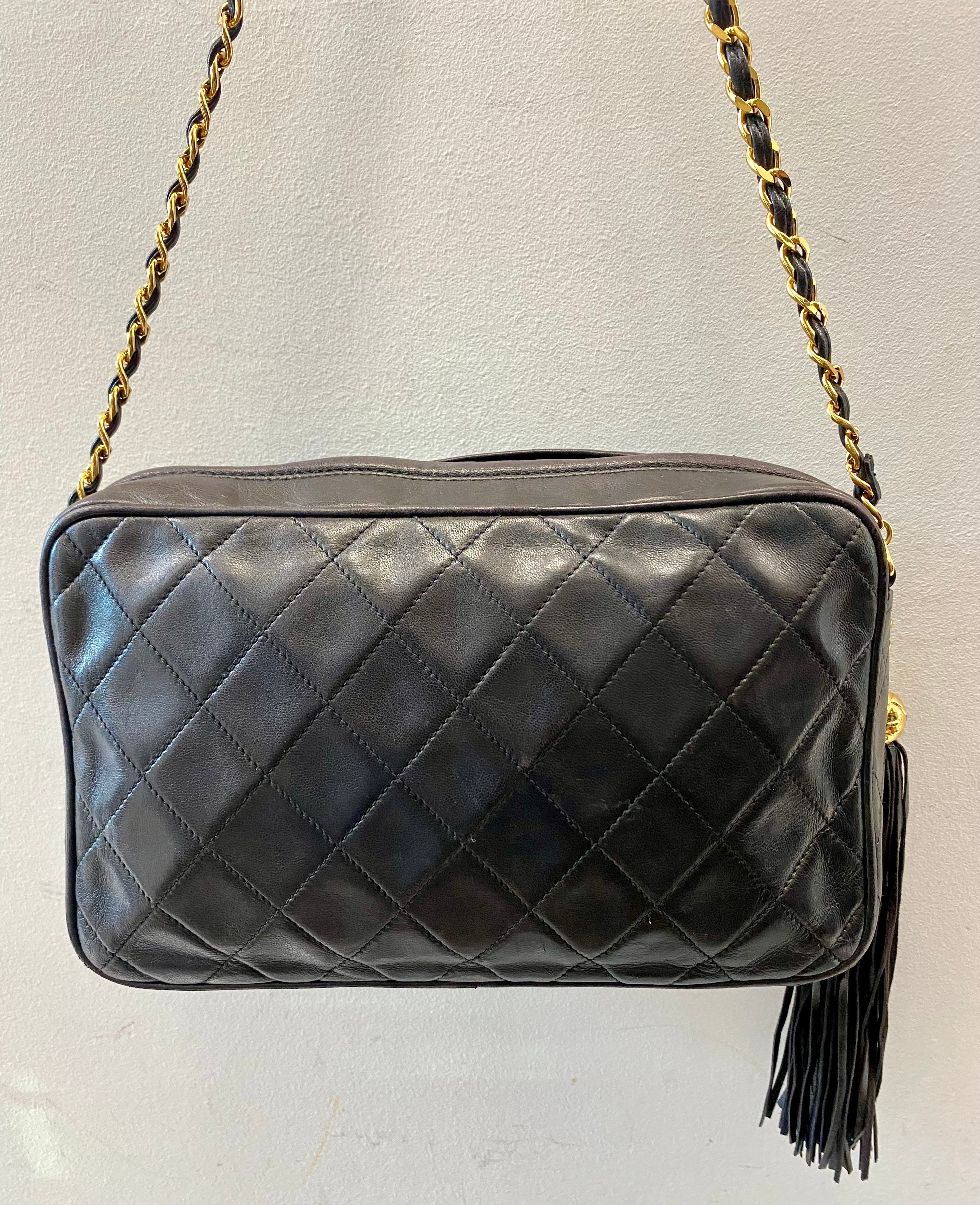 CHANEL TIMELESS QUILTED LAMBSKIN SMALL TASSEL CAMERA BAG
