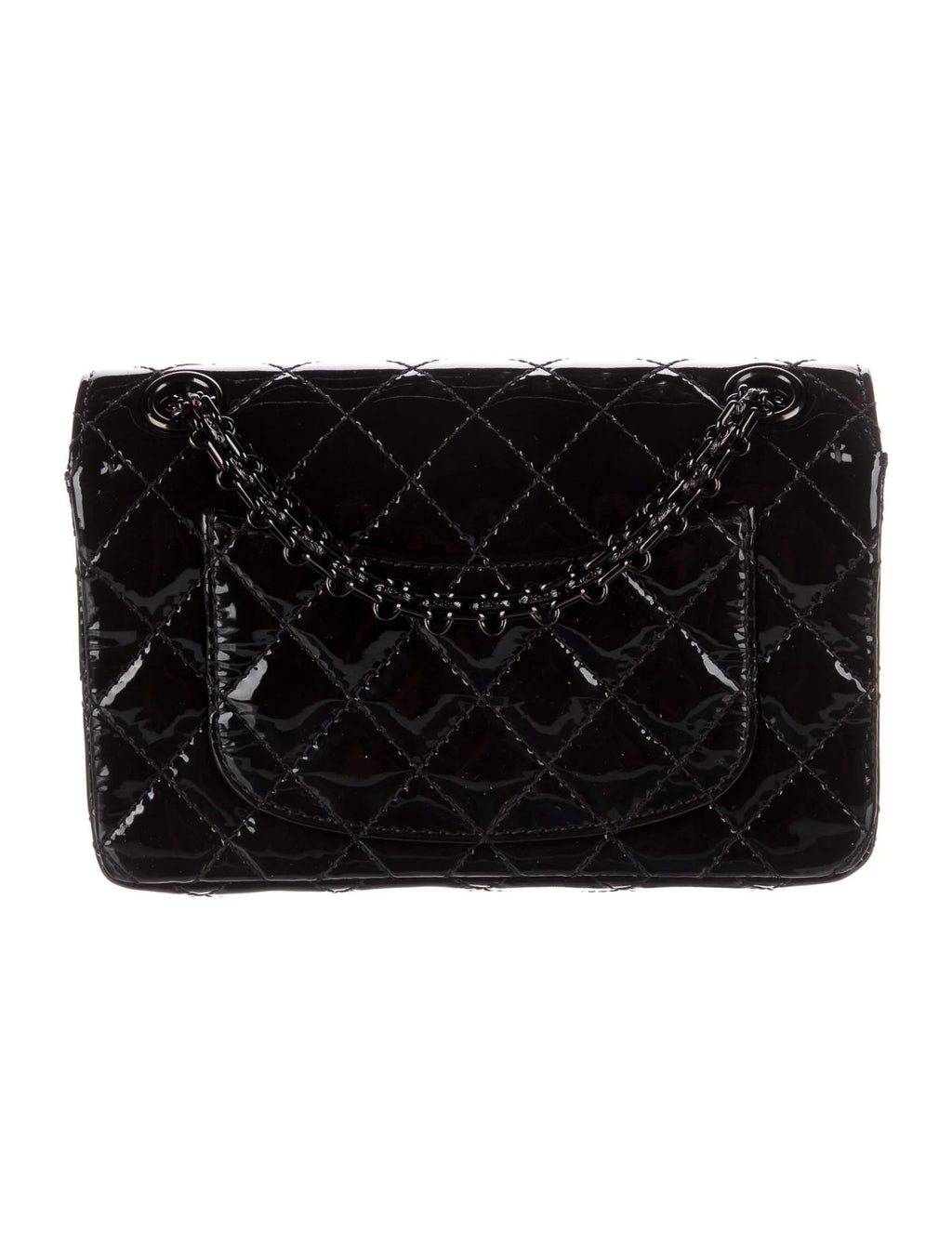 CHANEL QUILTED PATENT LEATHER REISSUE SO BLACK MINI FLAP BAG
