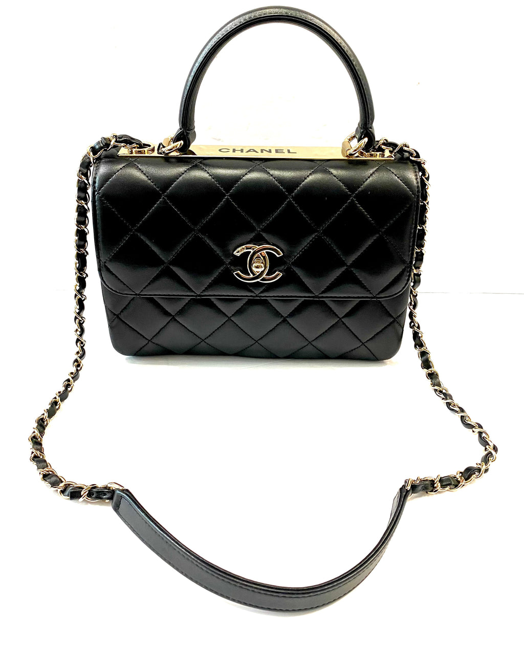 CHANEL QUILTED LAMBSKIN MEDIUM TRENDY CC HANDLE FLAP BAG