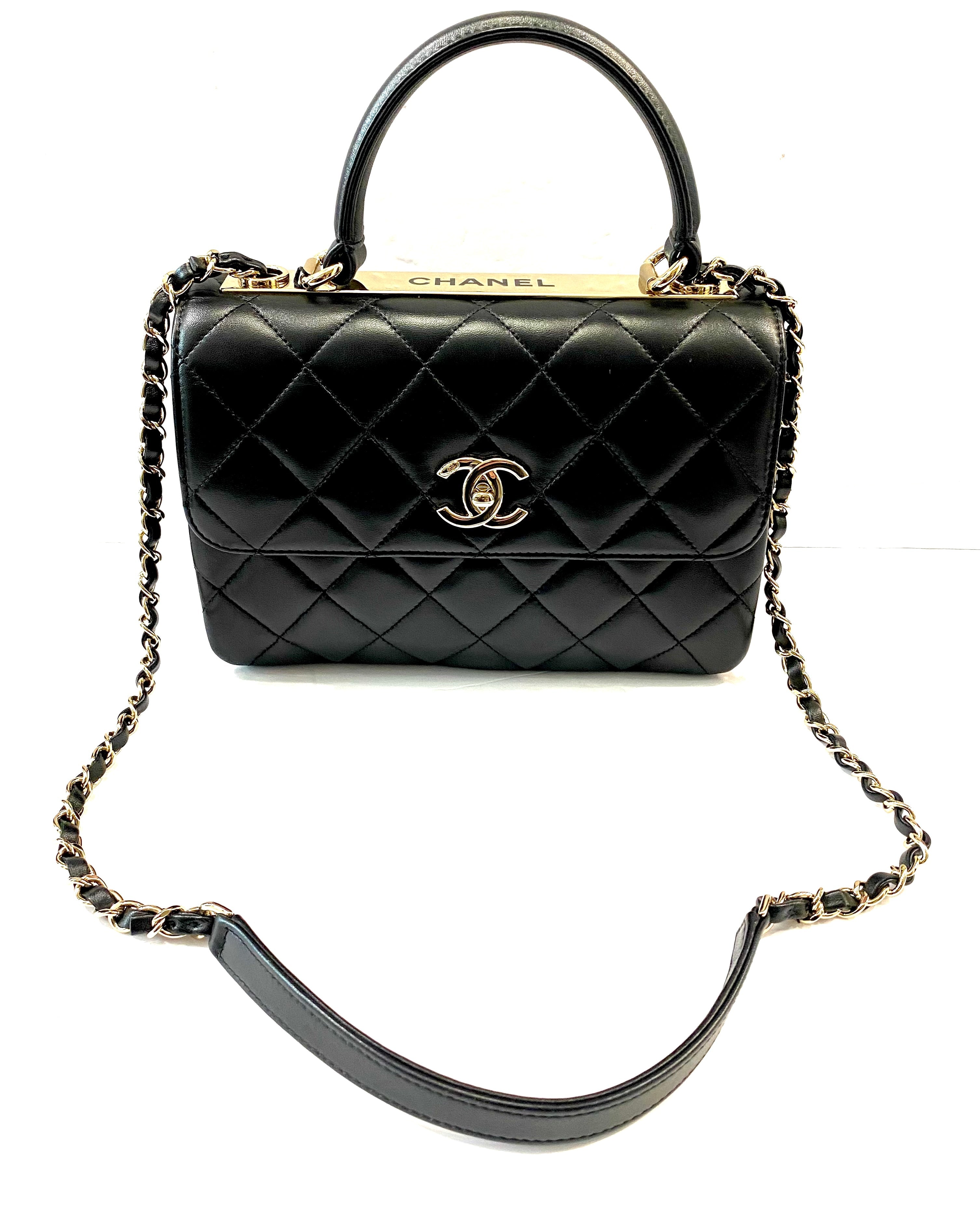 CHANEL QUILTED LAMBSKIN MEDIUM TRENDY CC HANDLE FLAP BAG