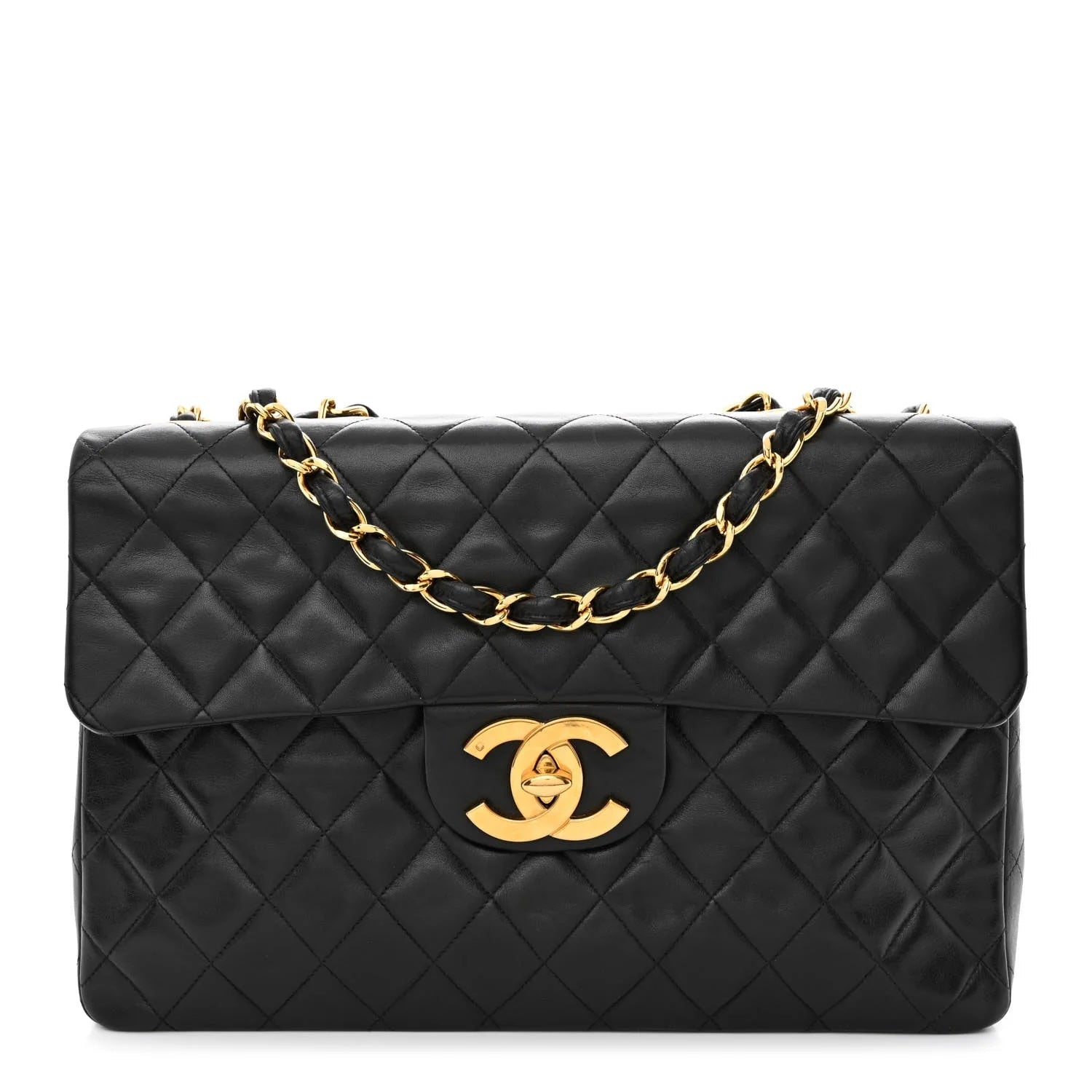 CHANEL CLASSIC QUILTED LAMBSKIN LEATHER JUMBO XL MAXI FLAP BAG