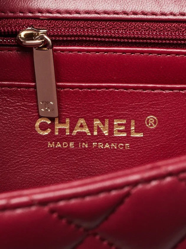 CHANEL QUILTED LAMBSKIN  RECTANGULAR MINI FLAP TOP HANDLE BAG