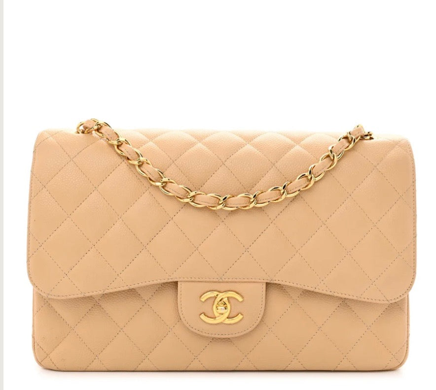 CHANEL CLASSIC CAVIAR QUILTED JUMBO DOUBLE FLAP BAG