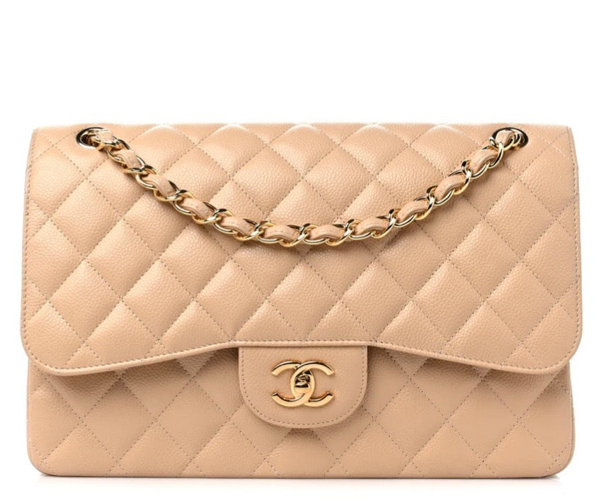 CHANEL CLASSIC CAVIAR QUILTED JUMBO DOUBLE FLAP BAG