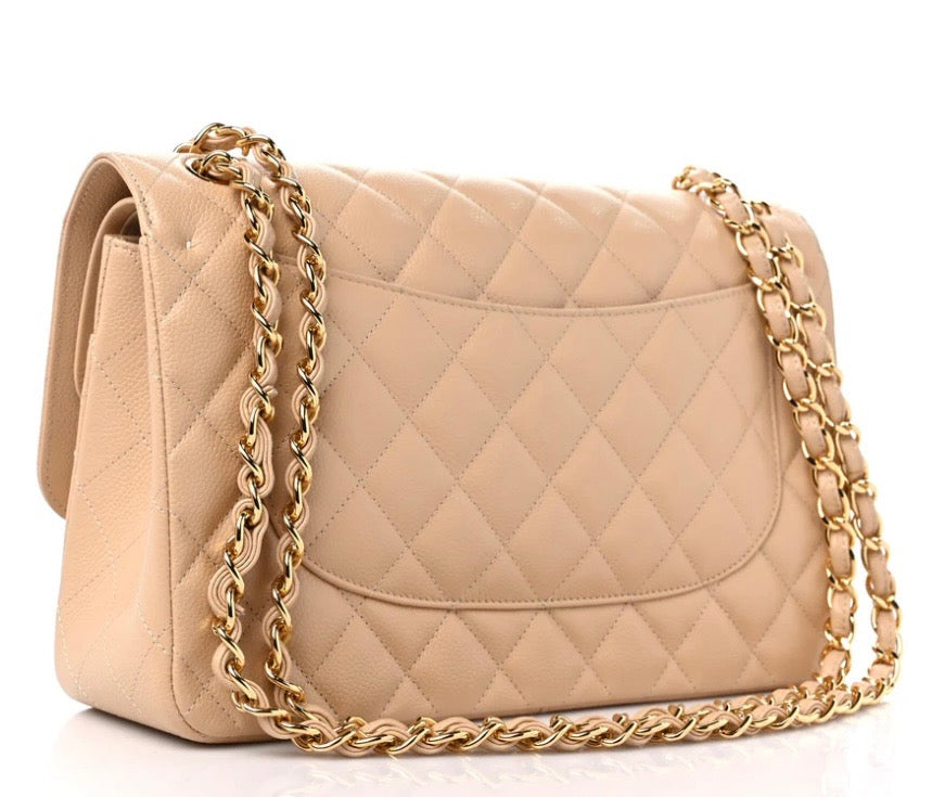 CHANEL CLASSIC CAVIAR QUILTED JUMBO DOUBLE FLAP BAG