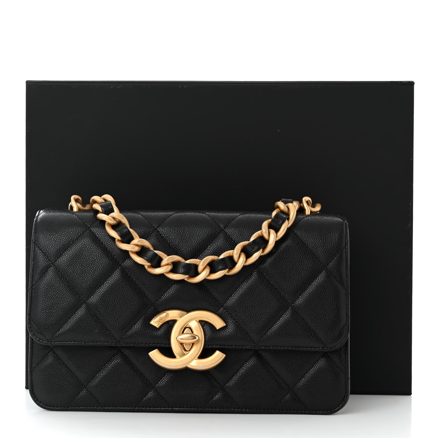 CHANEL SHINY CAVIAR QUILTED FLAP BAG