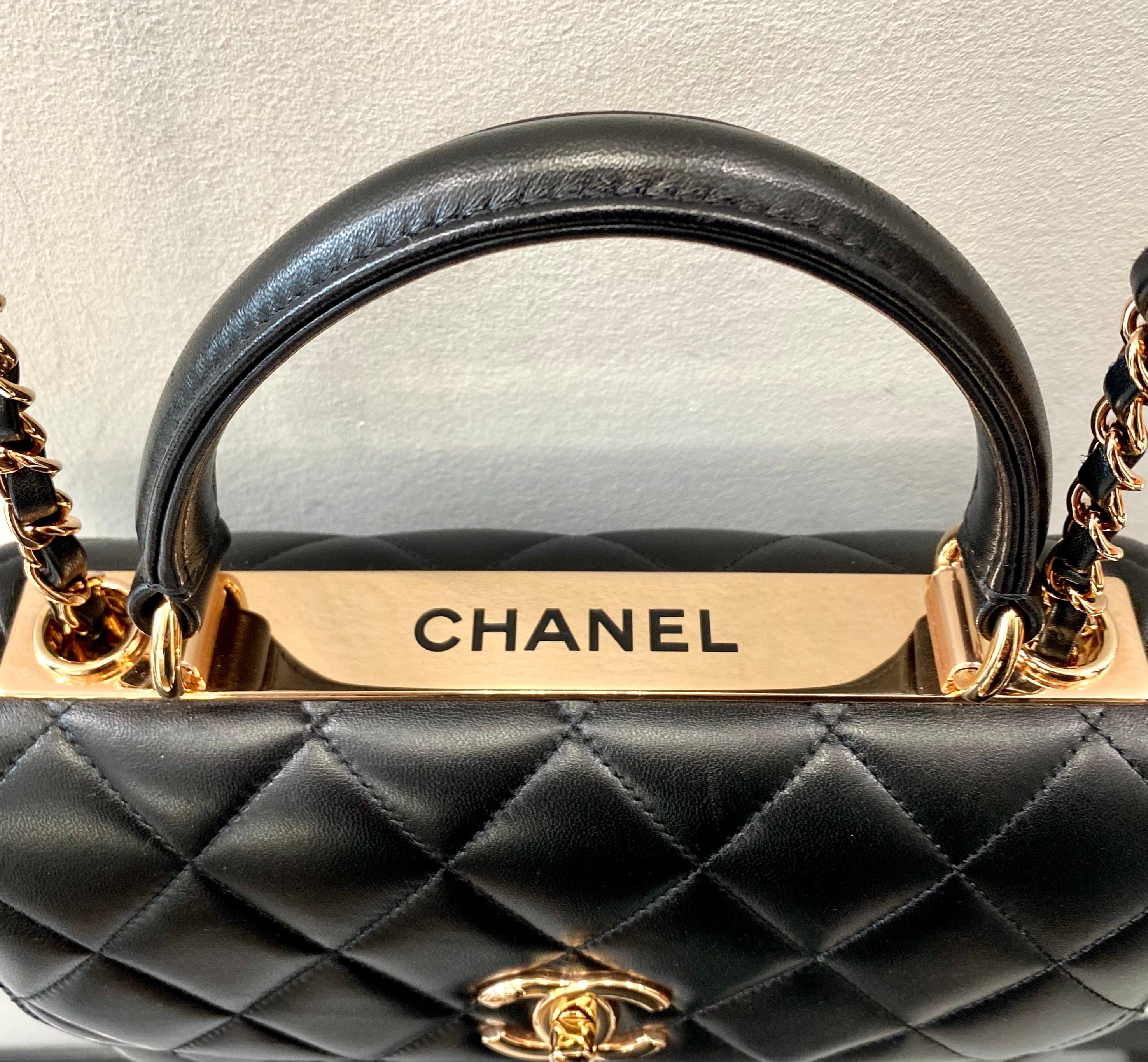 CHANEL QUILTED LAMBSKIN SMALL TRENDY CC TOP HANDLE BAG