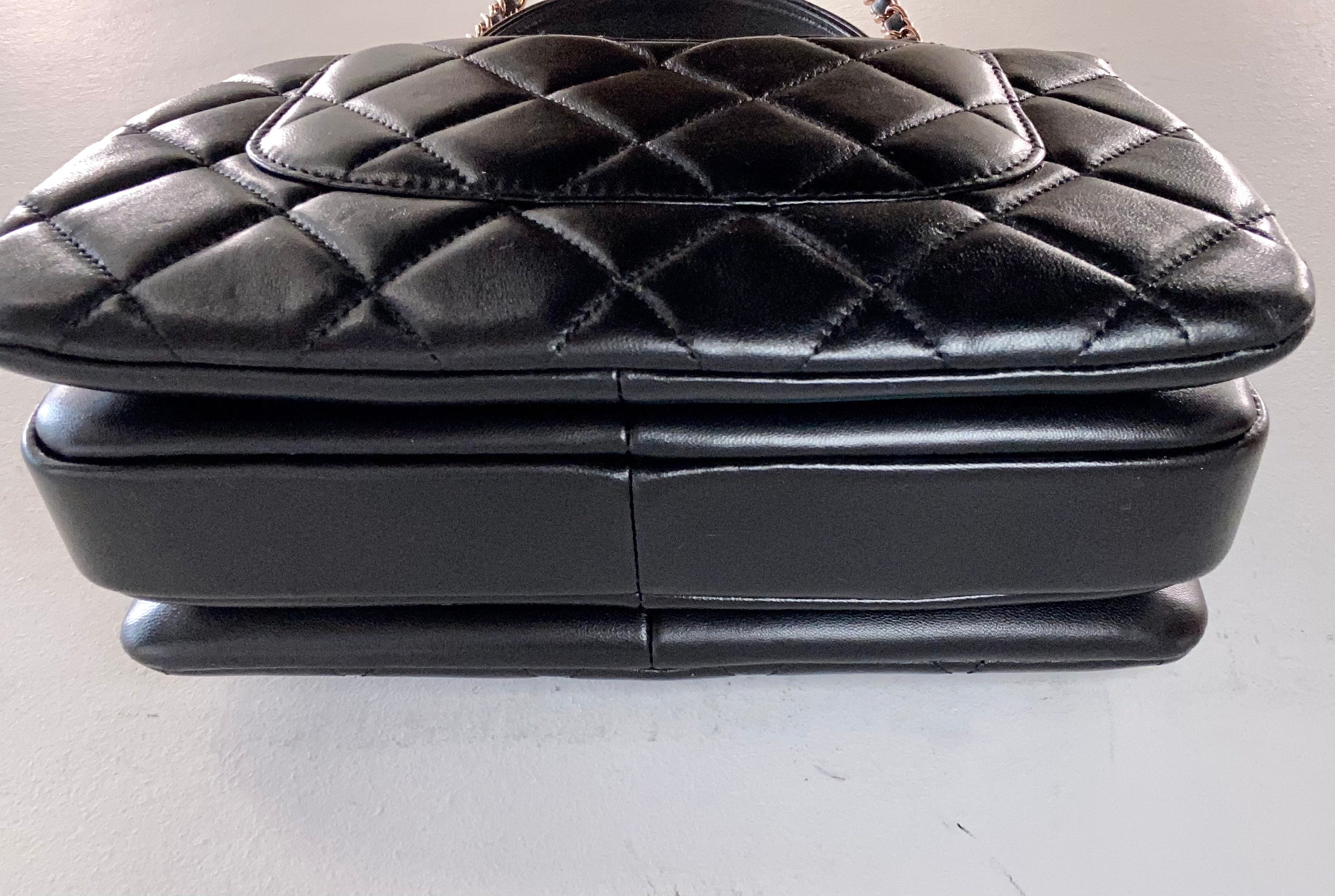 CHANEL QUILTED LAMBSKIN SMALL TRENDY CC TOP HANDLE BAG